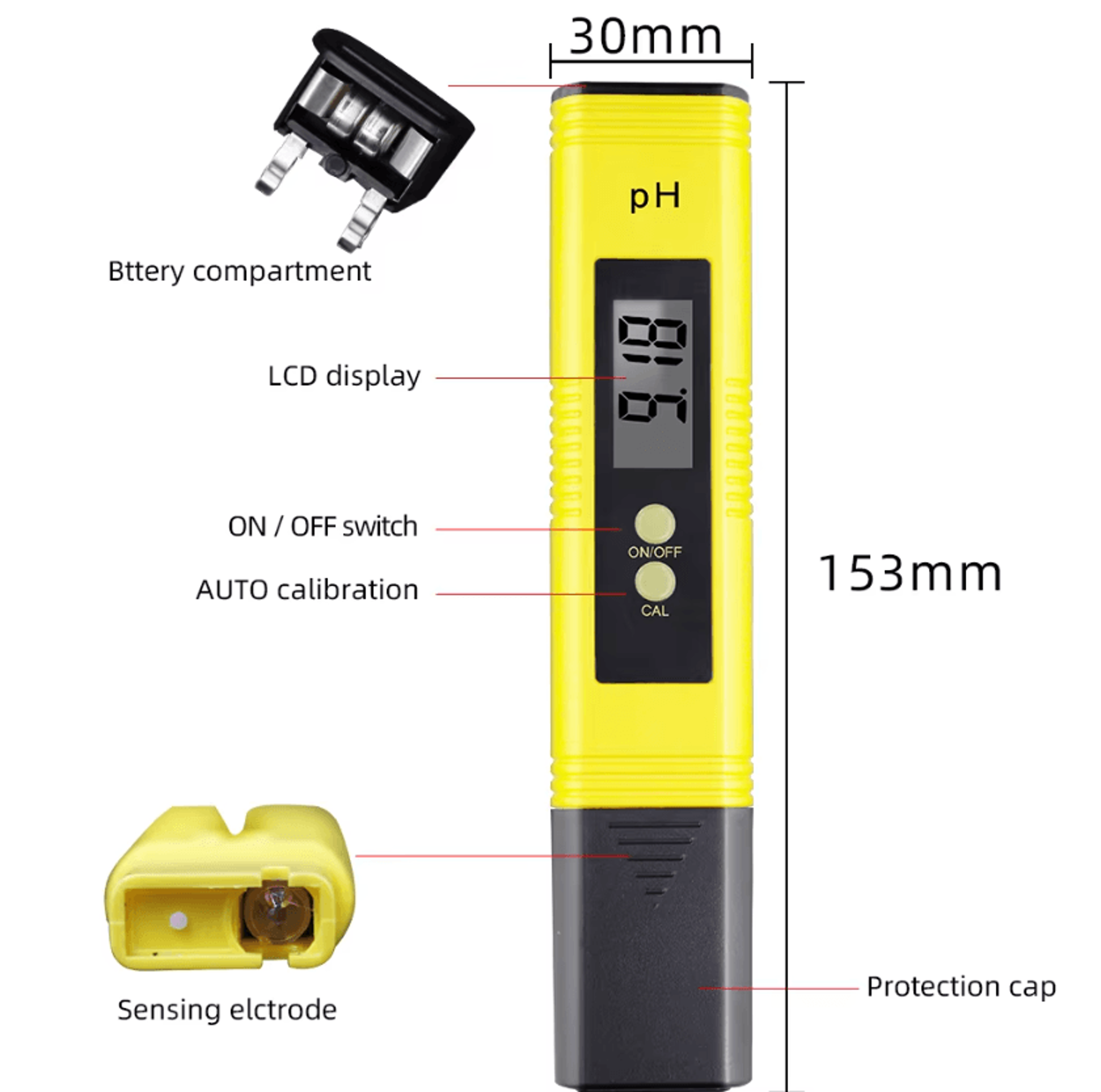 digital ph and tds water quality tester set with lcd display