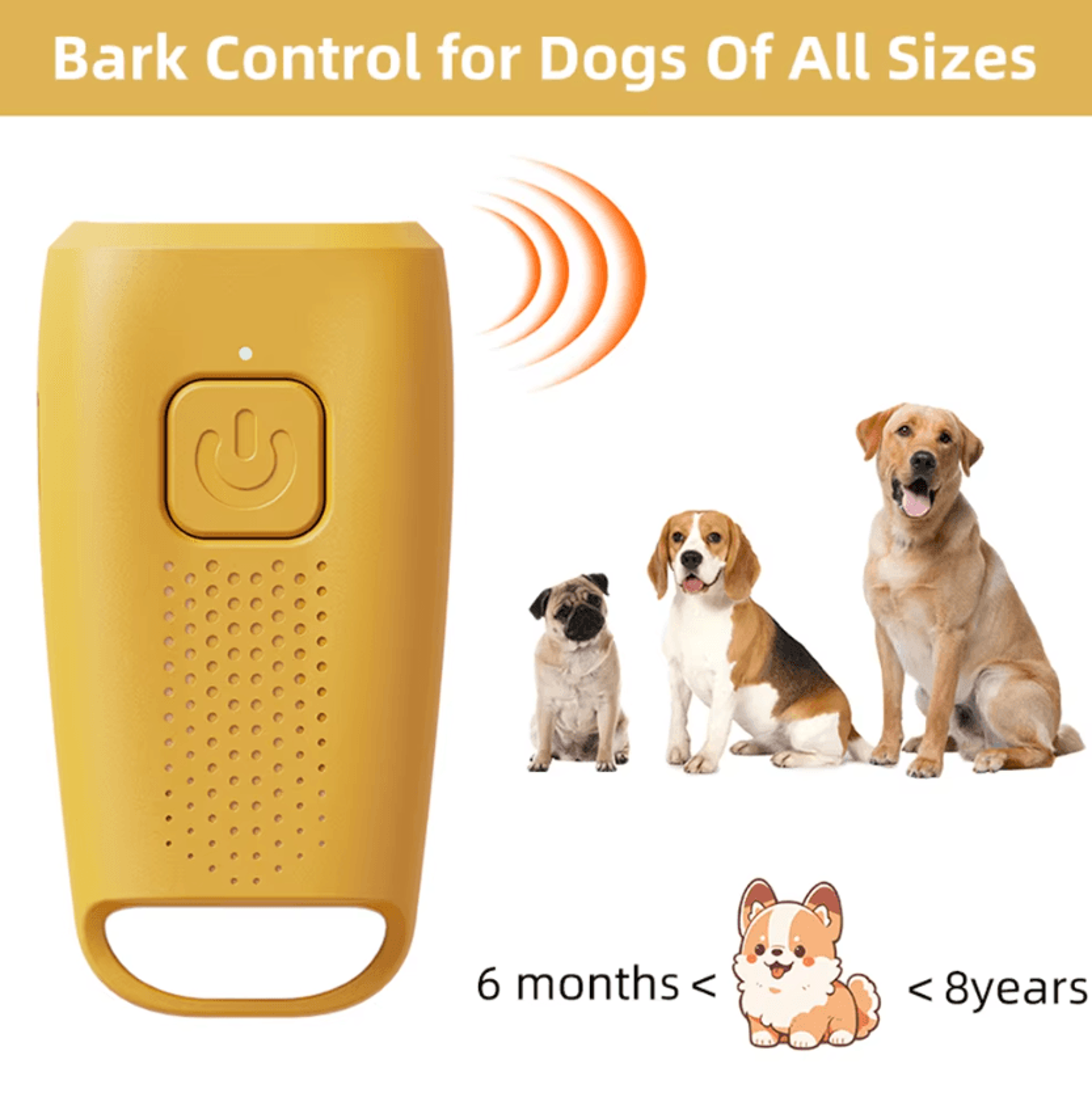 type-c rechargeable ultrasonic dog training device with led light
