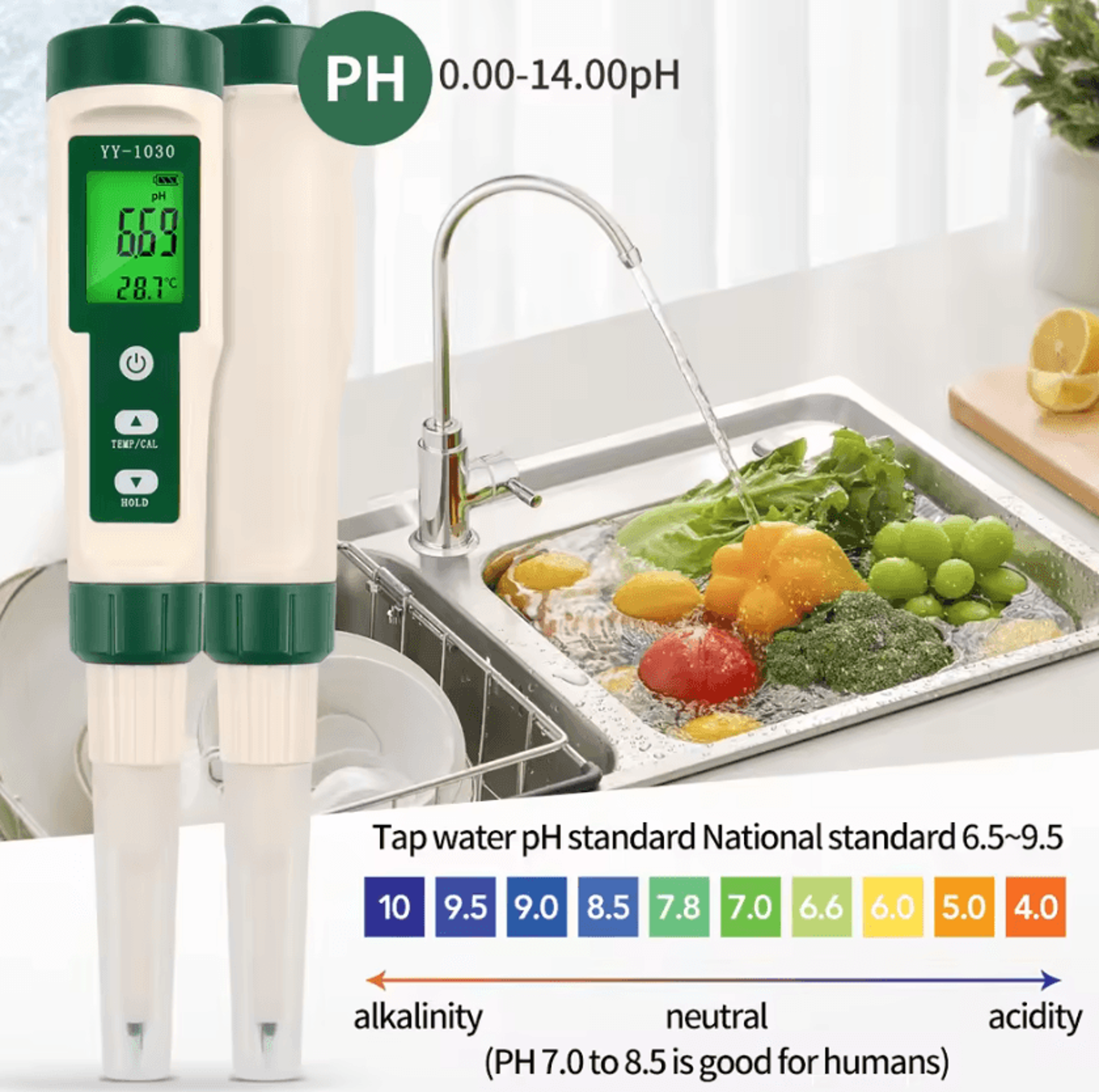 digital food ph meter for dough meat cheese and cosmetics