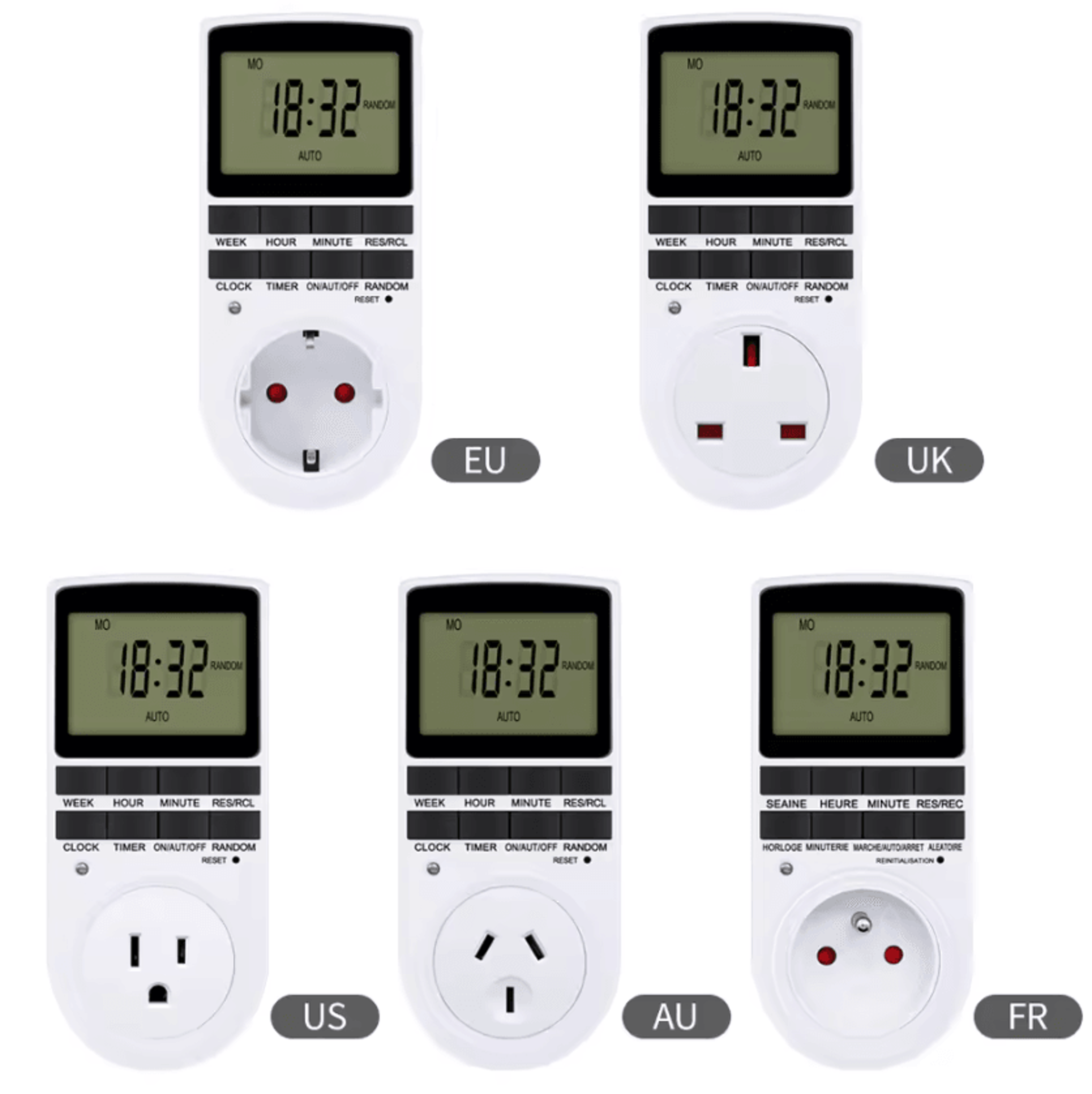 digital programmable timer socket with 12 24 hour time control