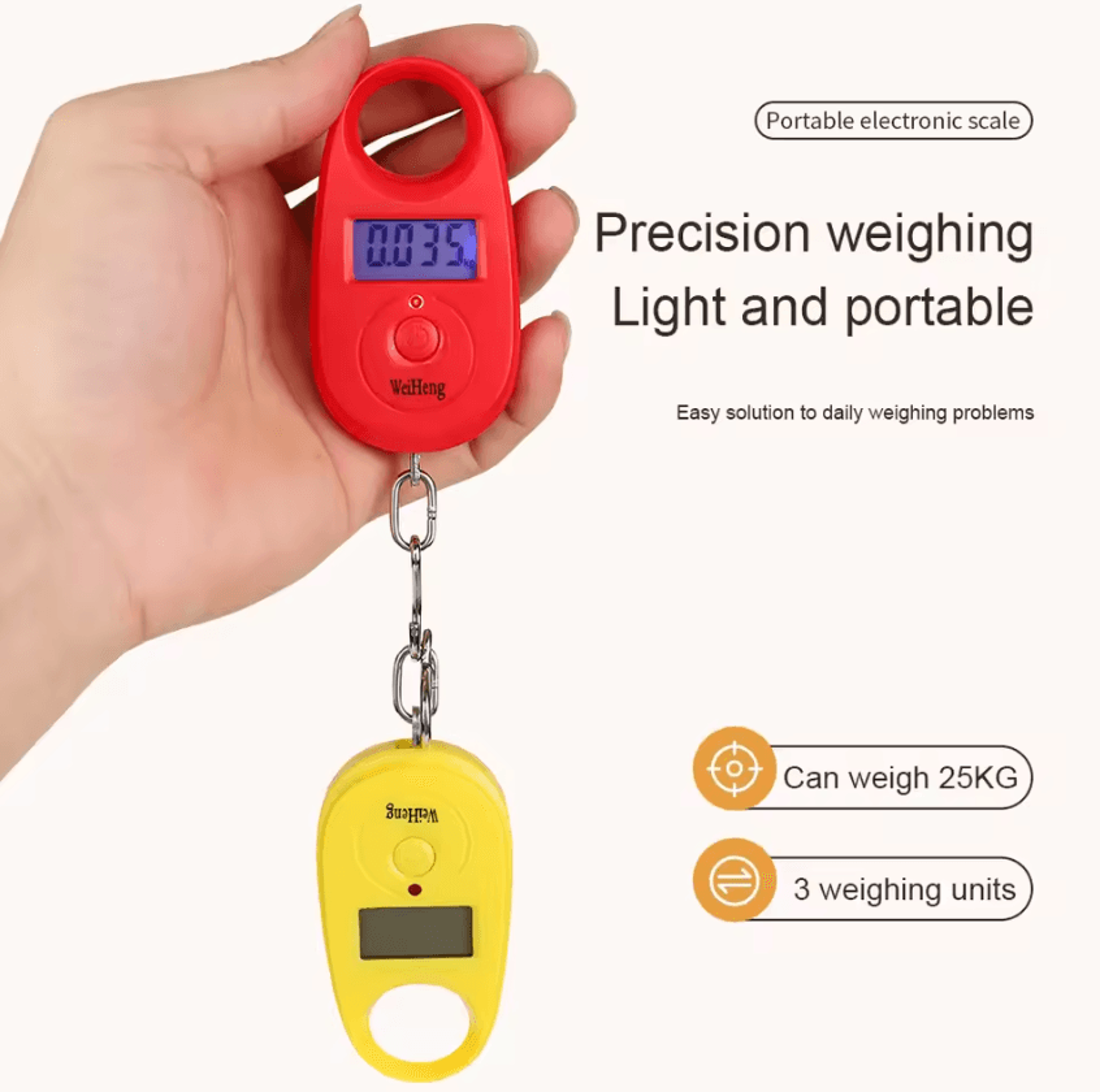 25kg mini digital hanging scale for luggage and fishing