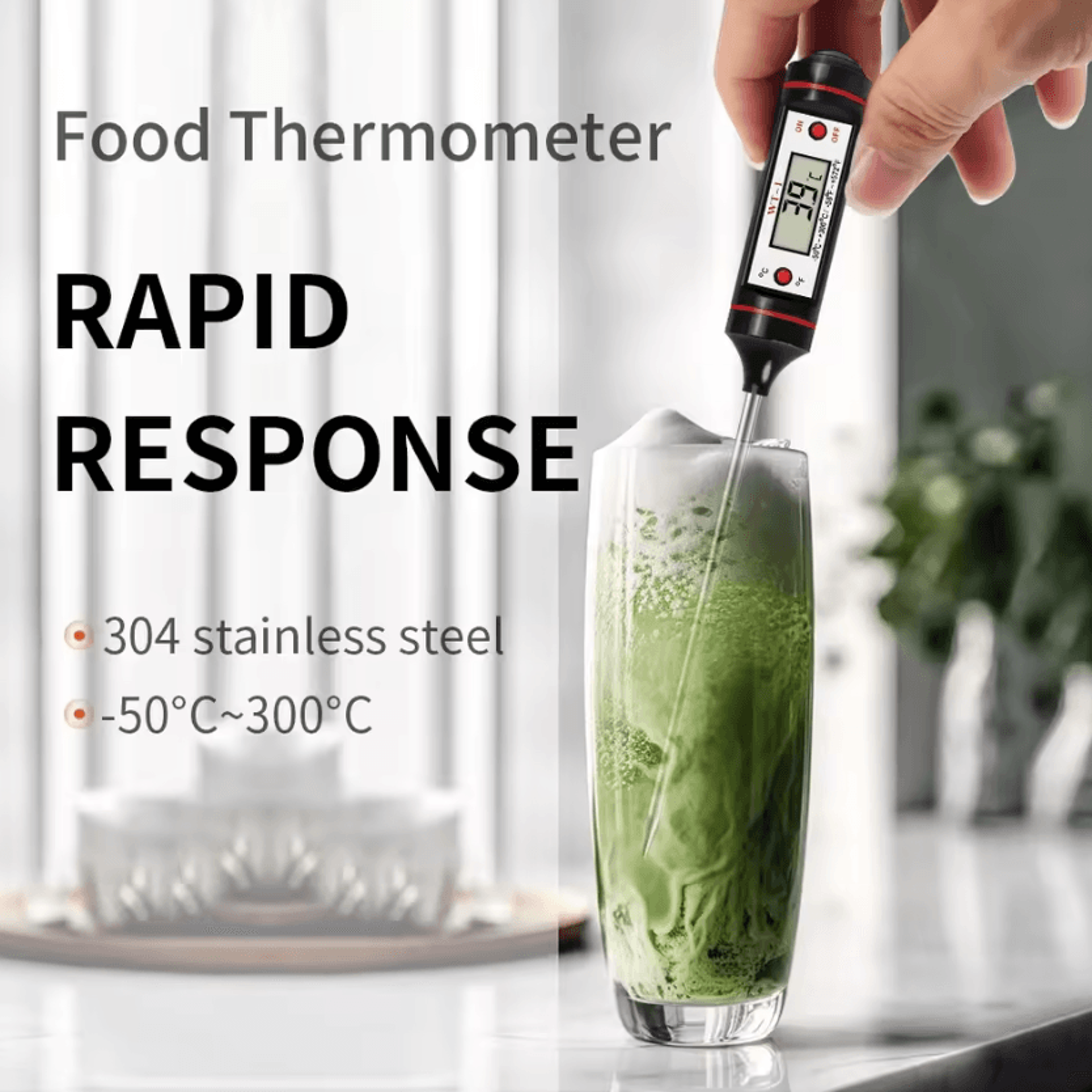 wt-1 digital cooking thermometer with stainless steel food probe