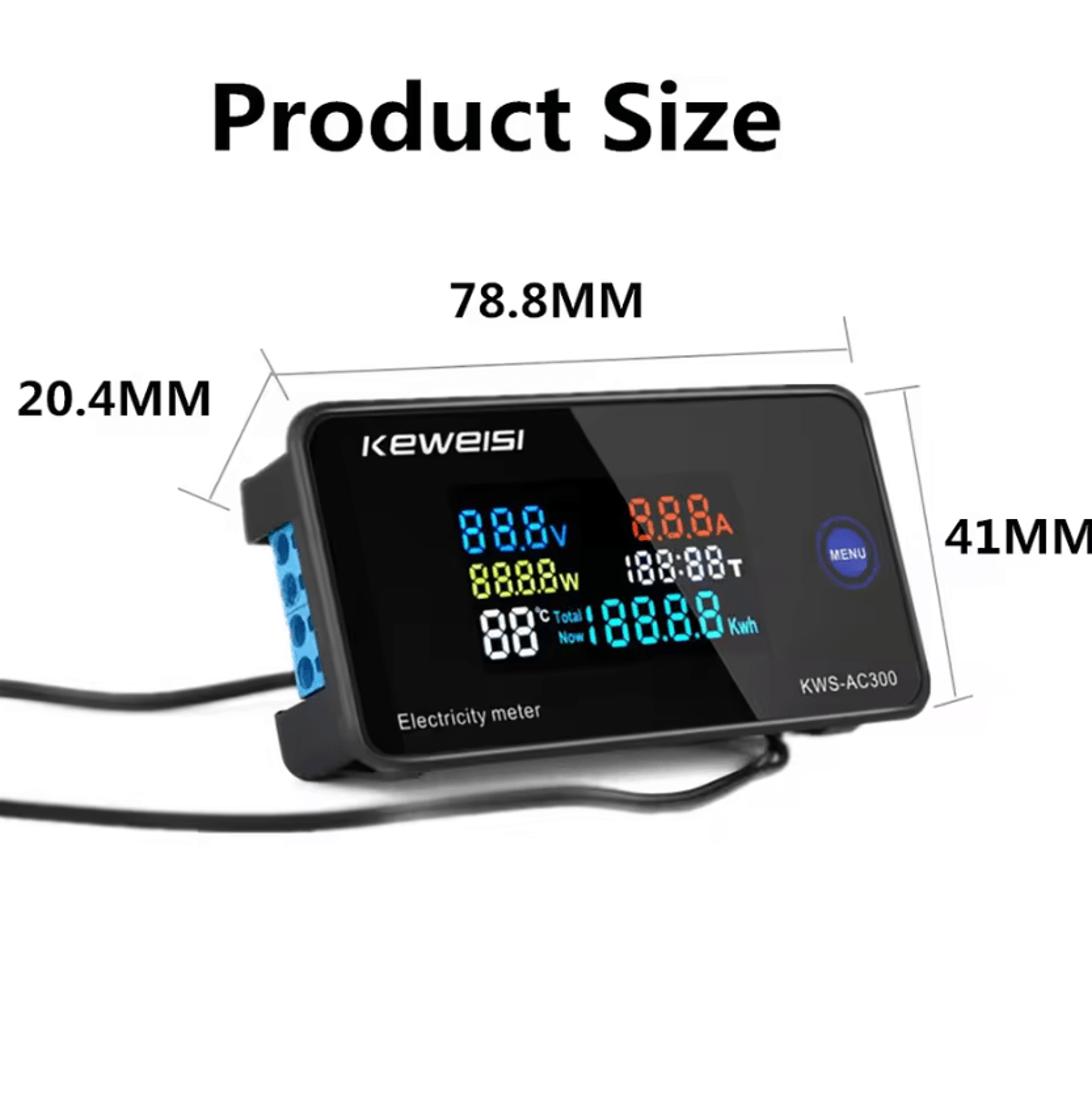 kws-ac300 digital ac power energy meter 50-300v 100a