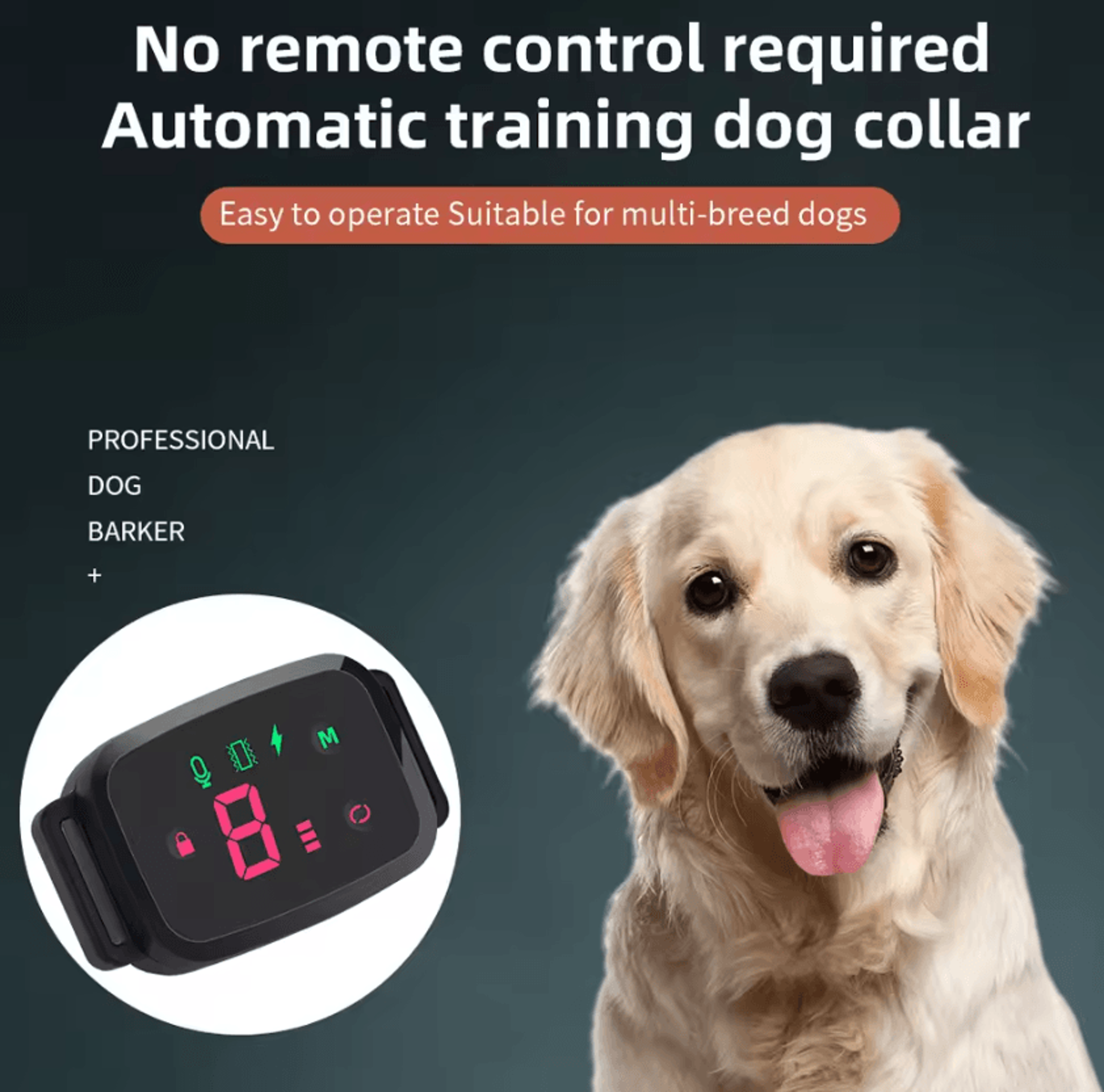 smart automatic anti bark dog training collar with digital display