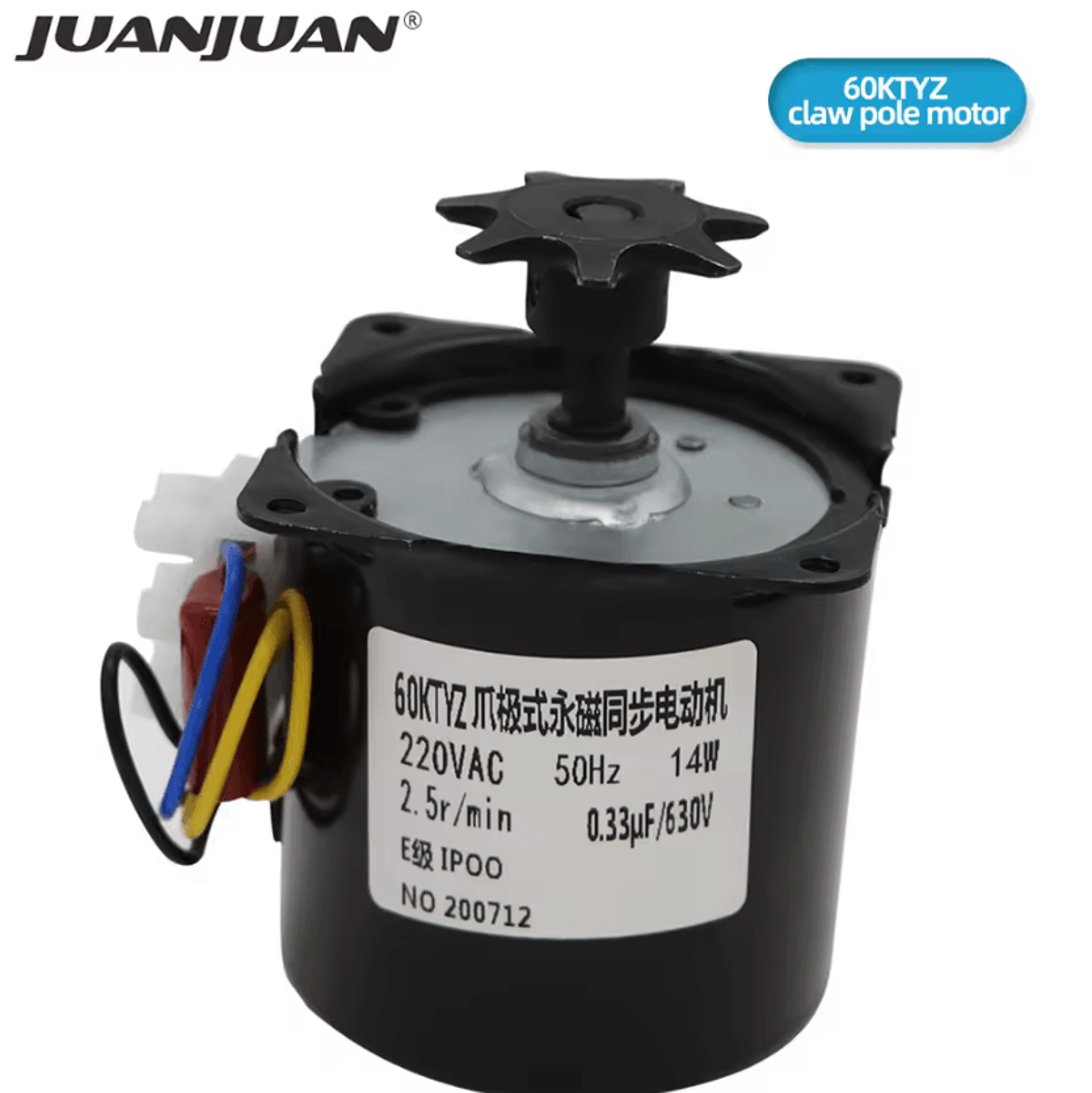 60ktyz 220v 14w low speed synchronous gear motor 2.5rpm