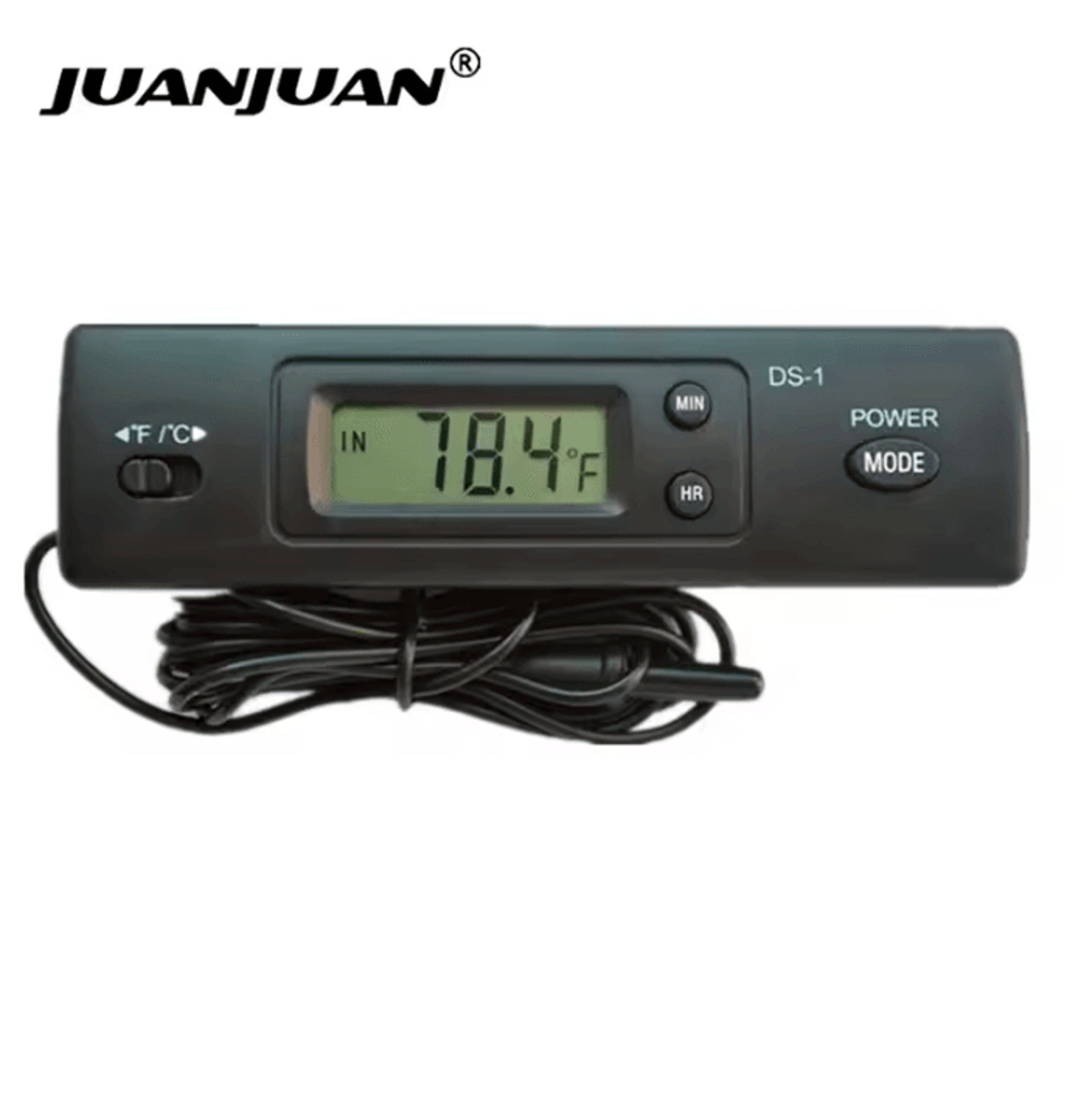 digital in out thermometer with lcd clock for car and aquarium