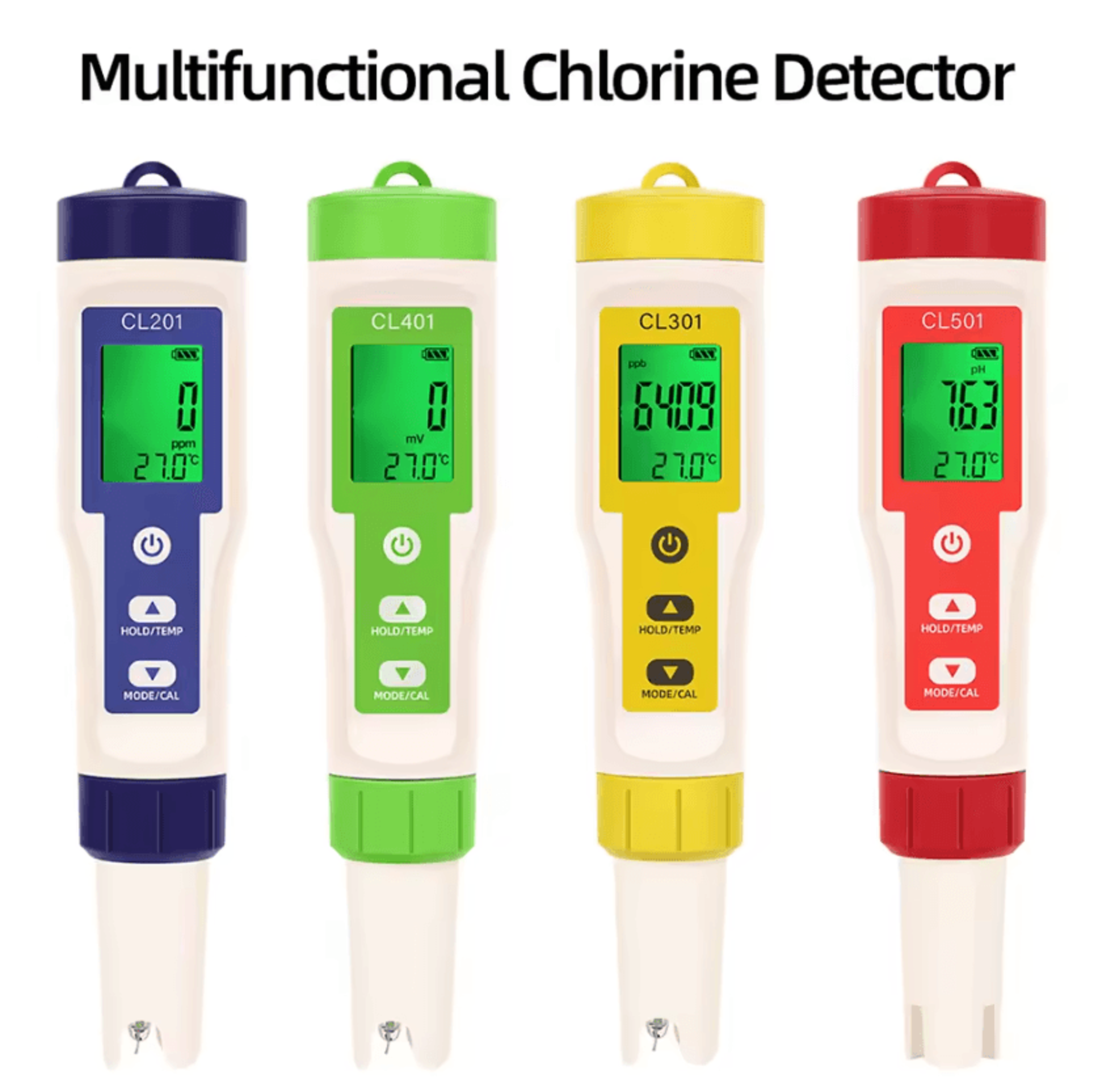 5 in 1 digital water quality tester for ph chlorine orp hydrogen and temperature