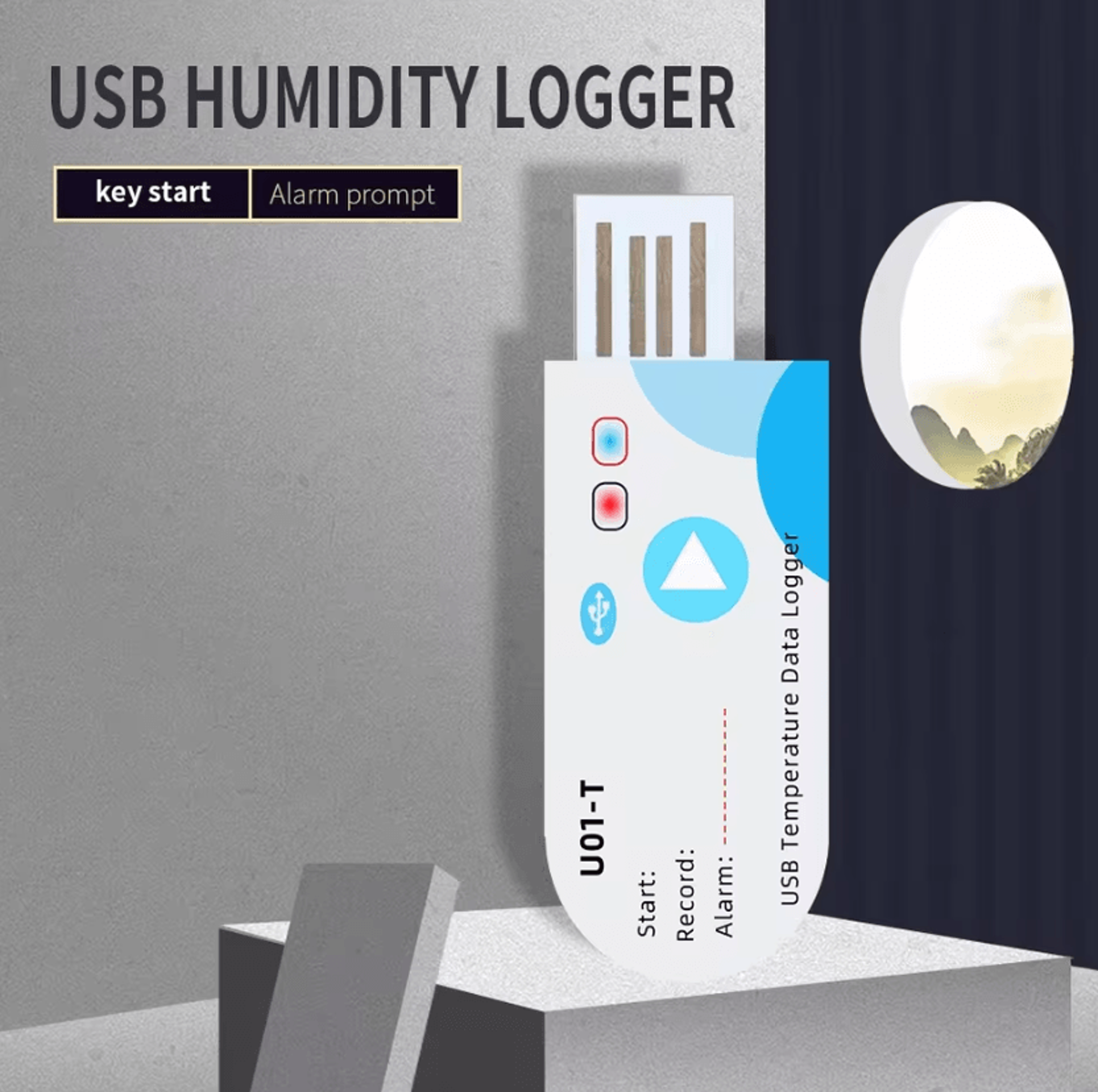 60 day usb temperature data logger for cold chain monitoring
