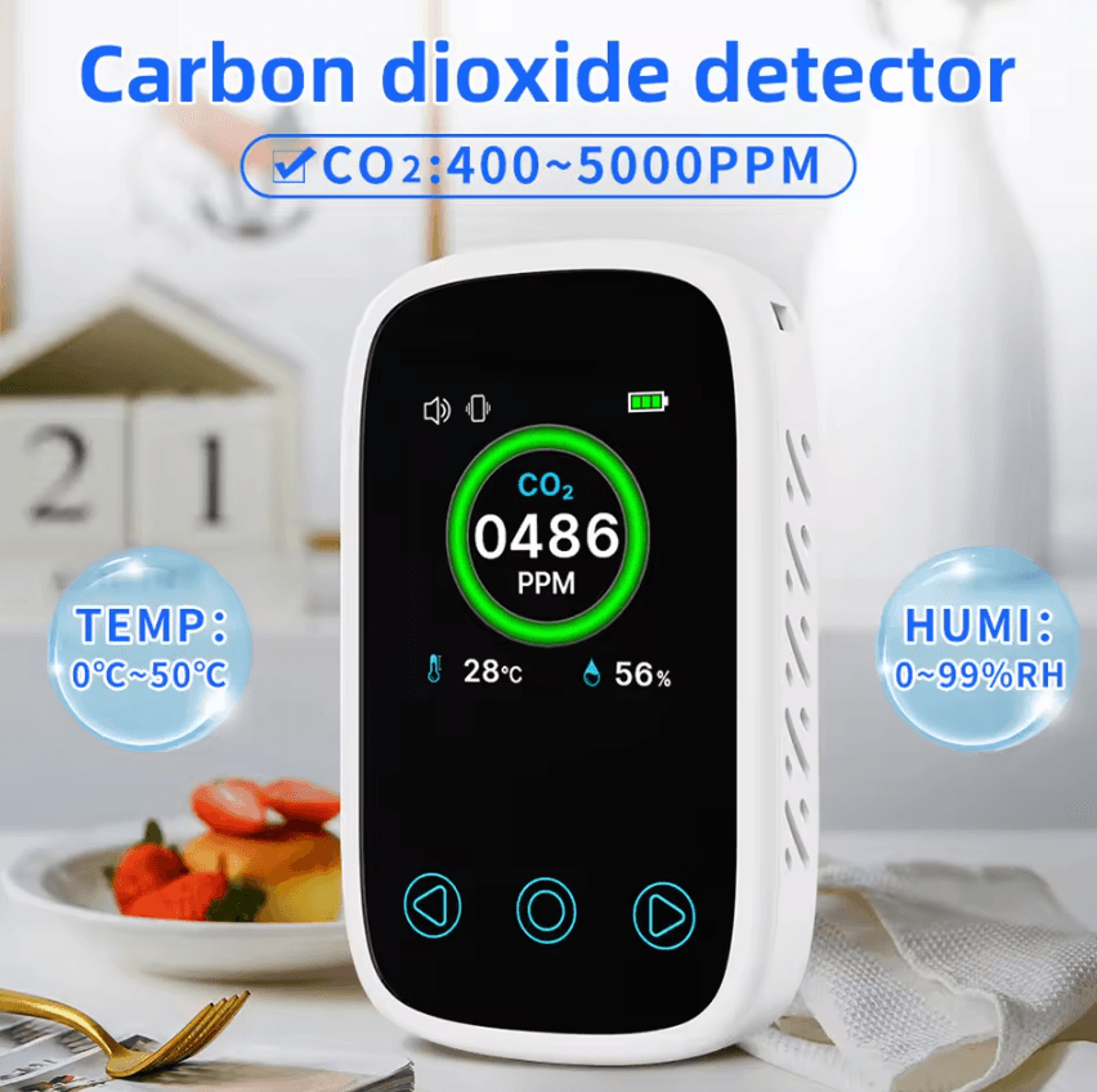 3 in 1 ndir co2 air quality monitor with temperature and humidity