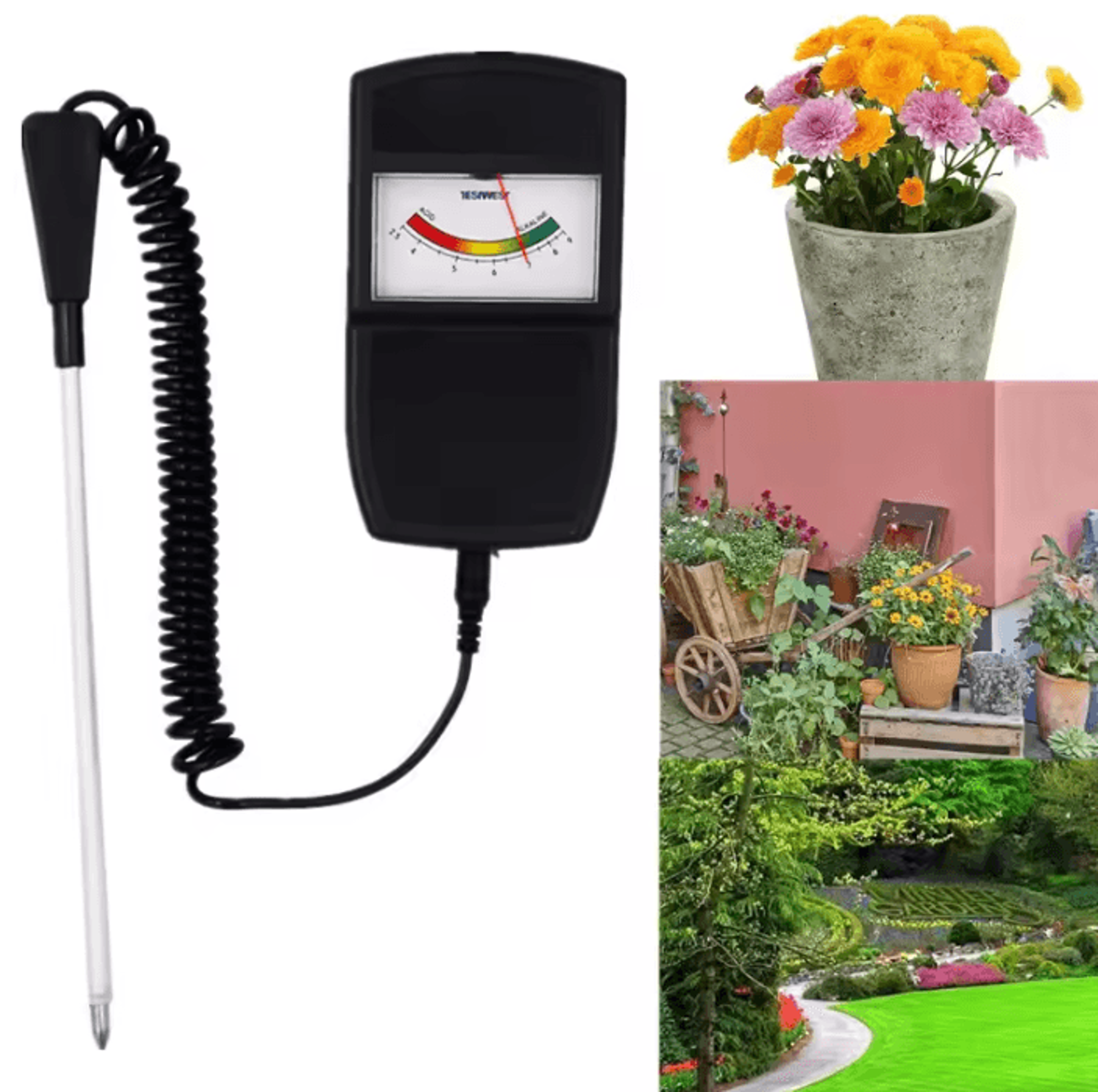 3 in 1 soil ph moisture and light tester for garden plants