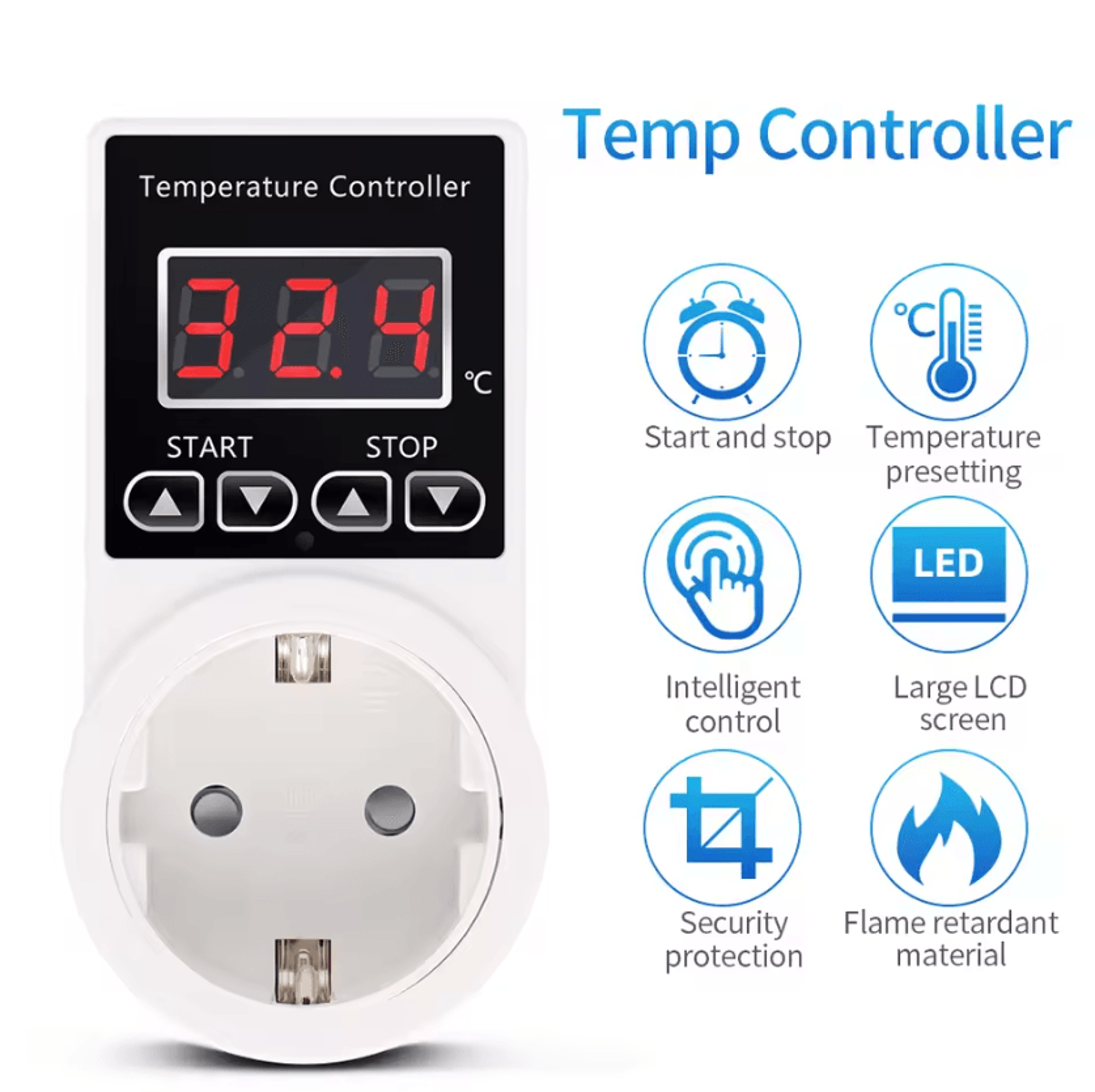 digital temperature controller timer socket for heating and cooling