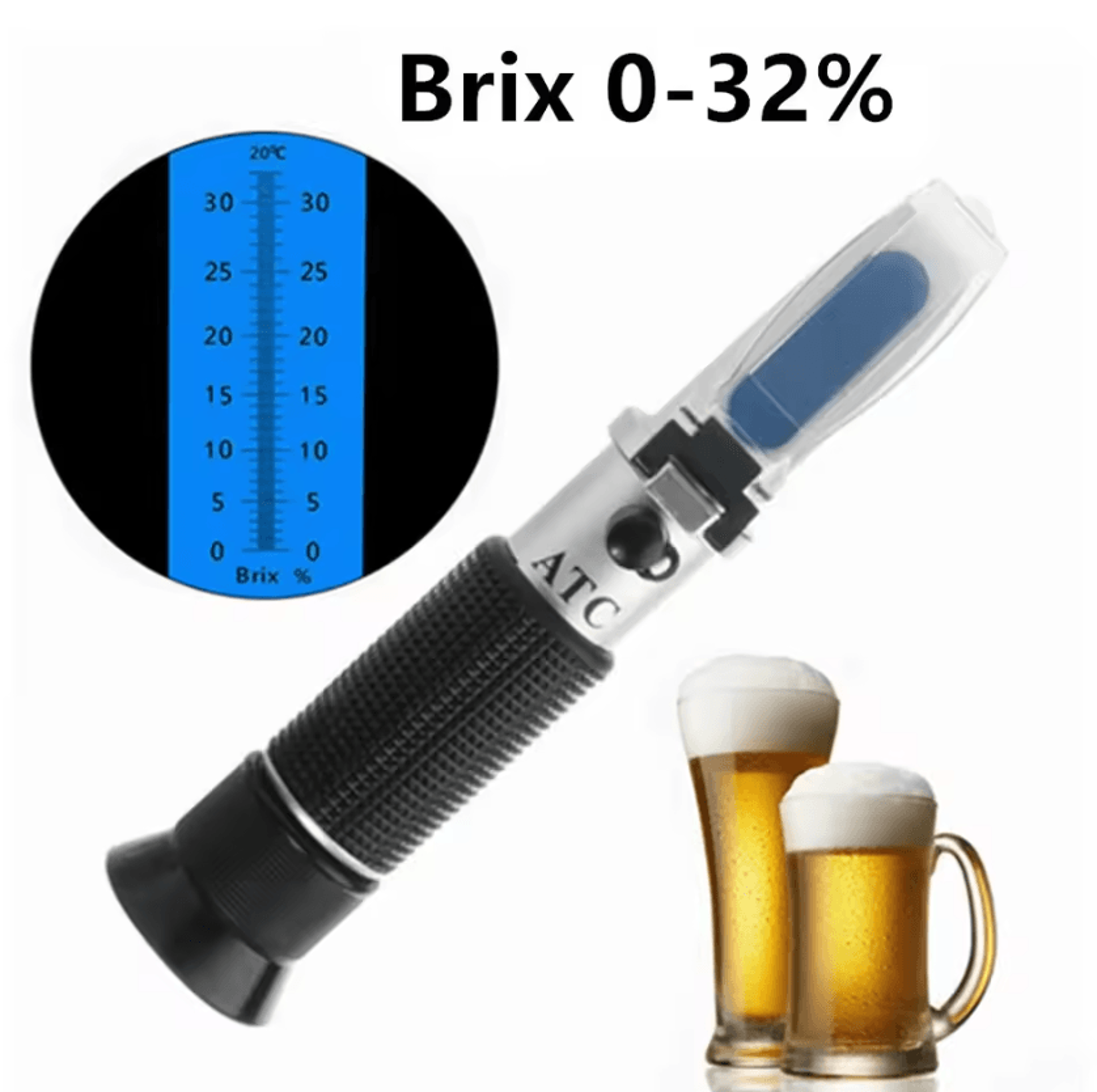 0-32% brix beer wort refractometer with atc for home brewing