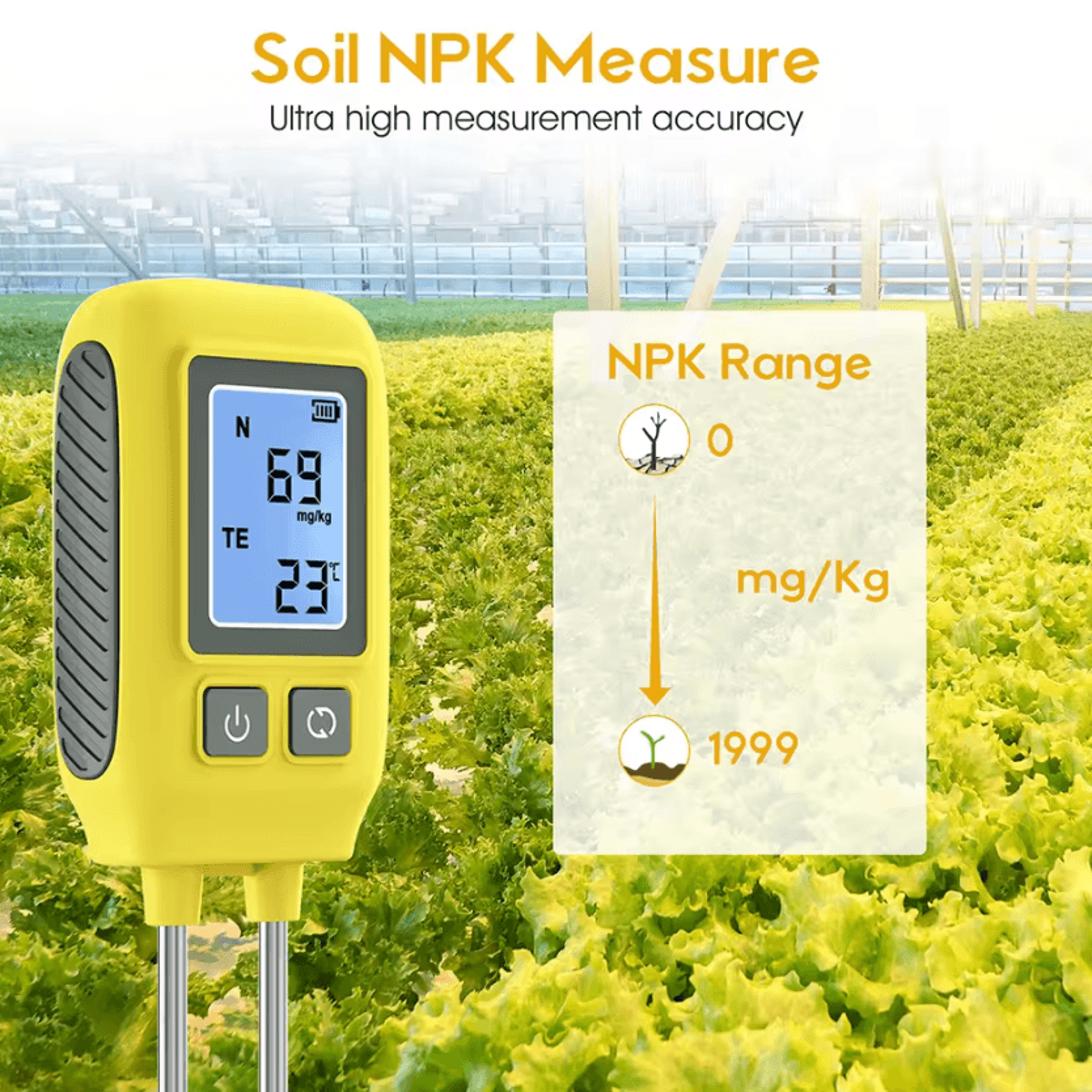 digital soil npk nutrient and temperature meter for garden and farm
