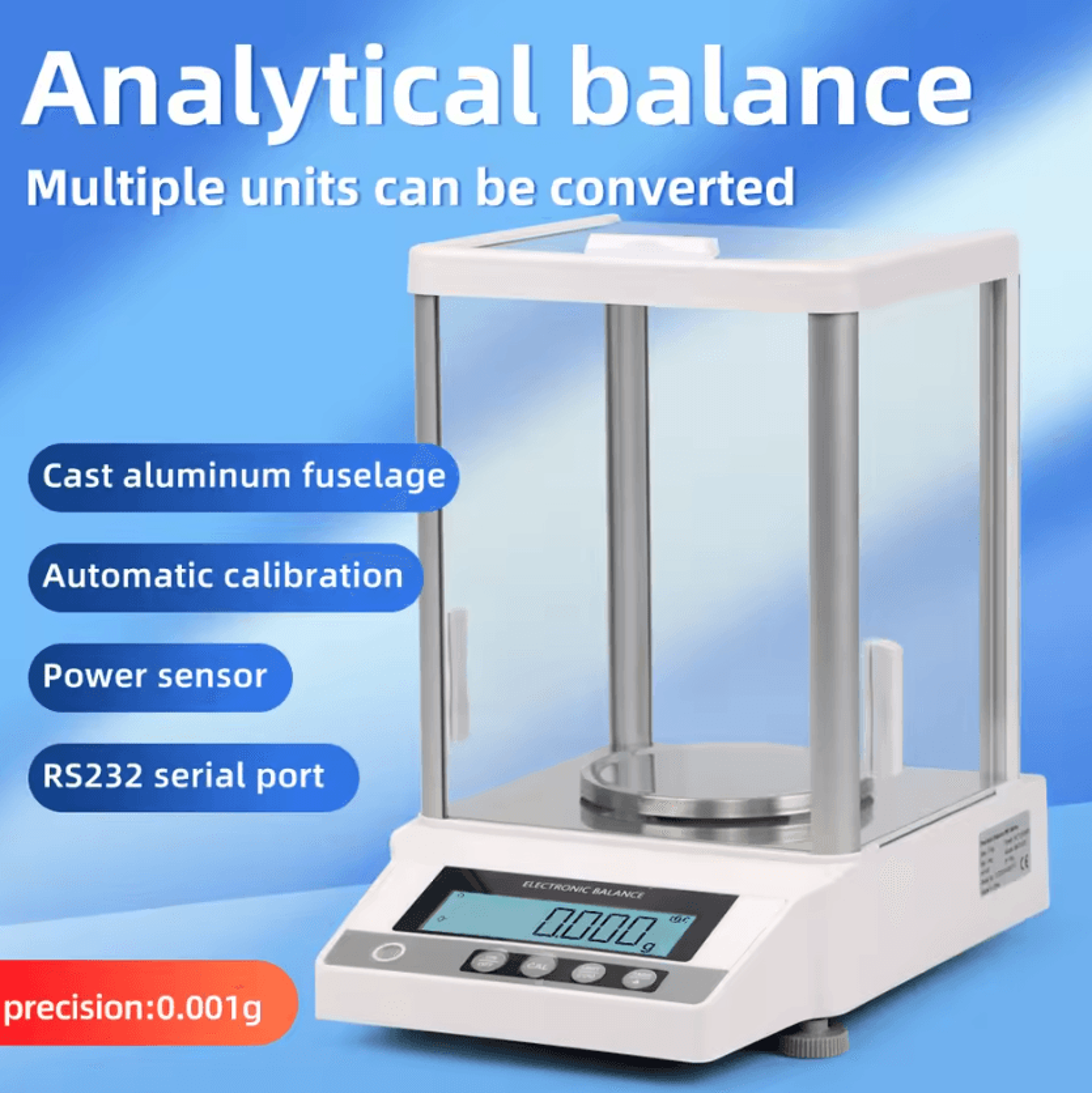 0.001g high precision analytical laboratory balance scale