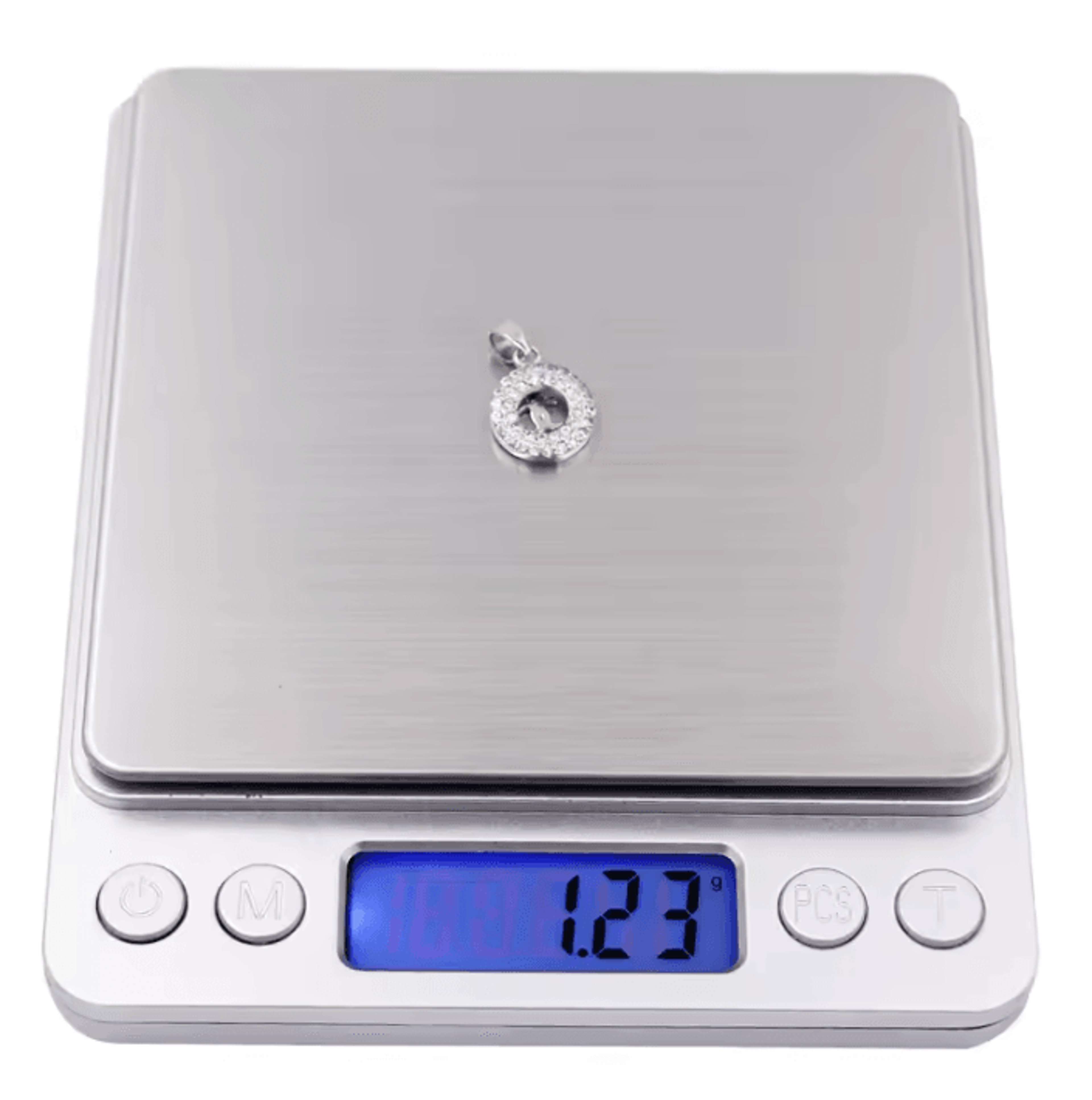 digital pocket jewelry and kitchen scale with 2 weighing trays