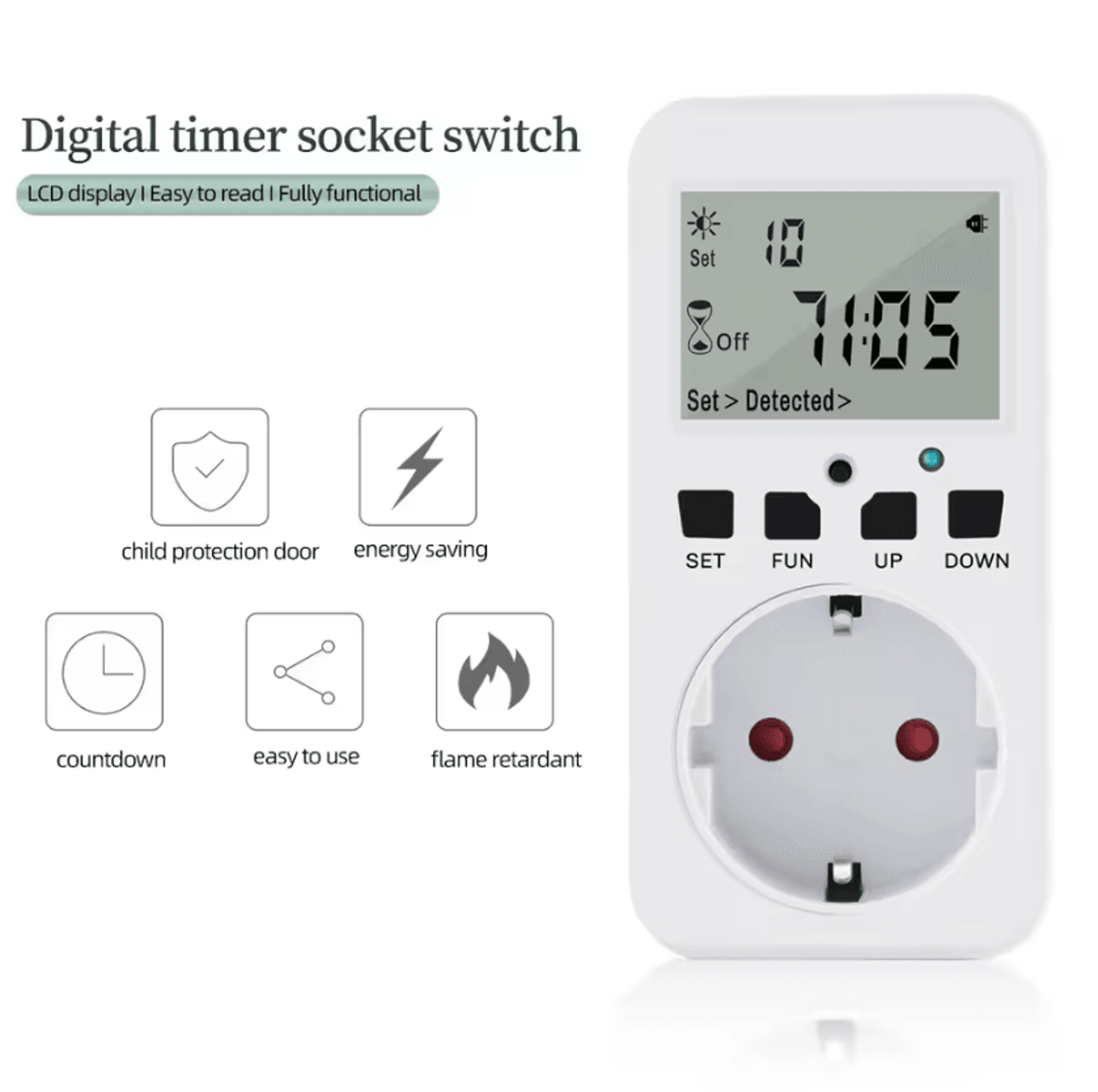 15a programmable digital timer outlet with cycle control