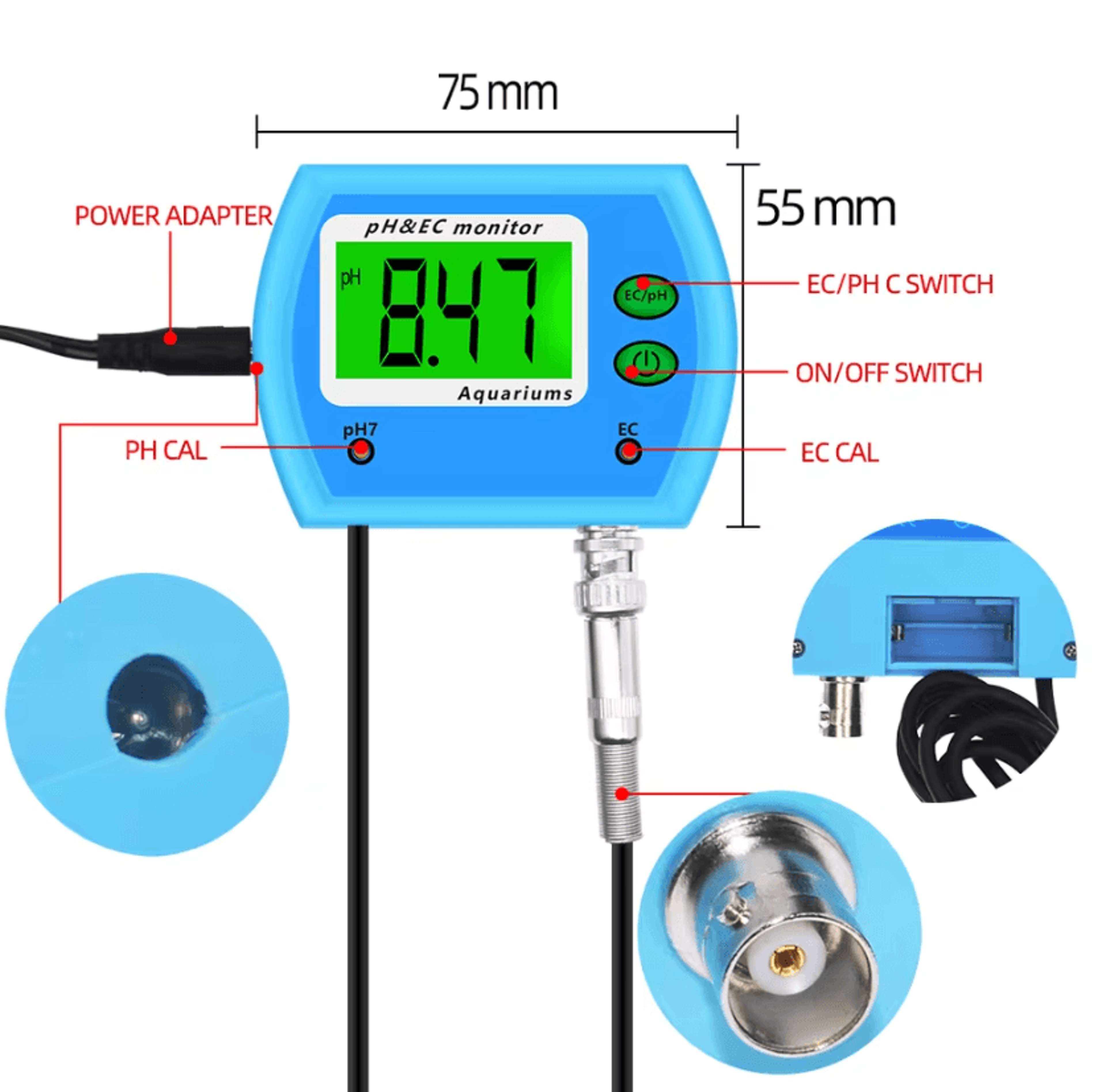 2 in 1 online ph ec water quality monitor for aquarium and hydroponicsmonitor essential water conditions continuously wi