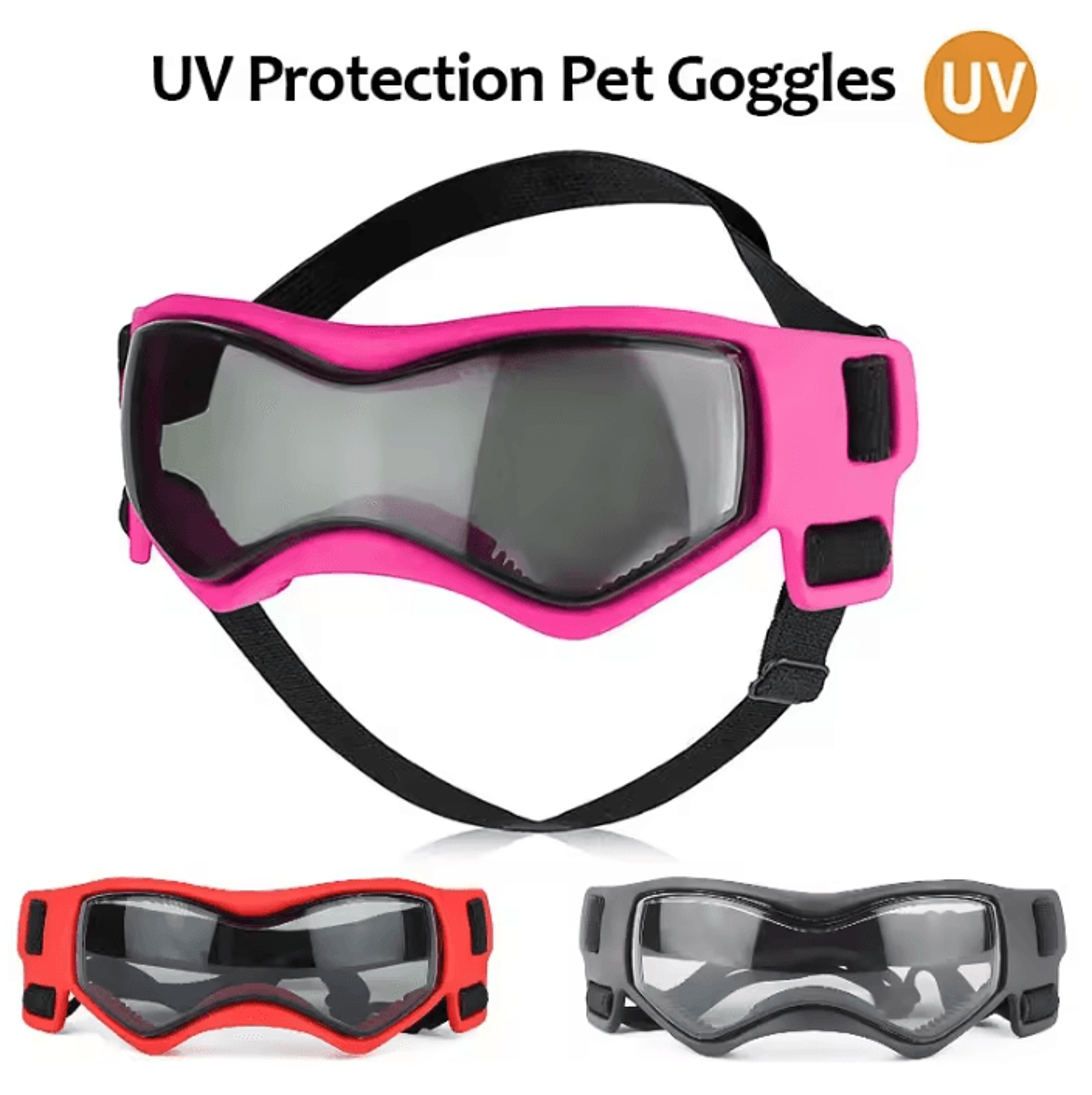 adjustable anti uv dog goggles with windproof eye protection