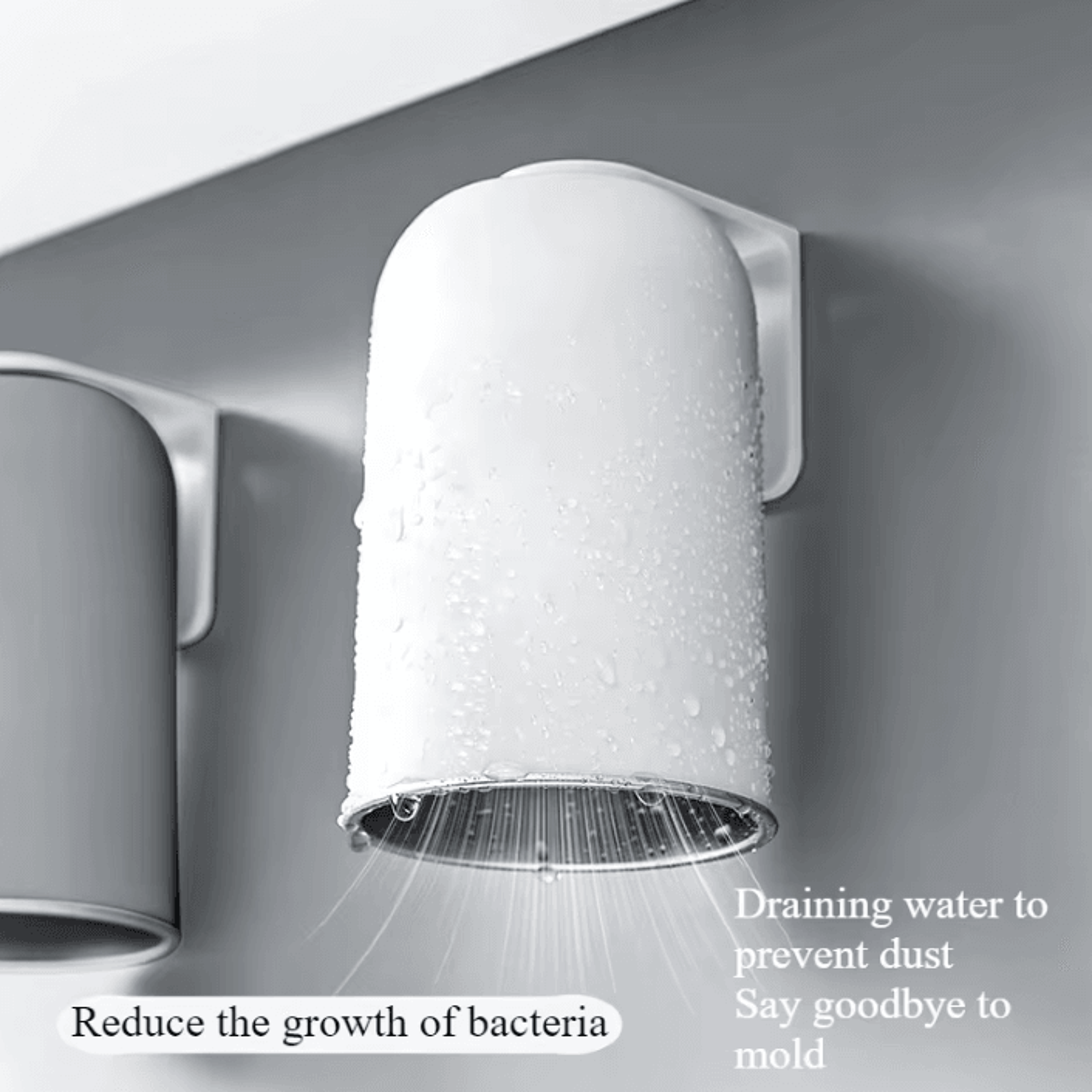 magnetic 304 stainless steel mouthwash cup with wall mounted holder