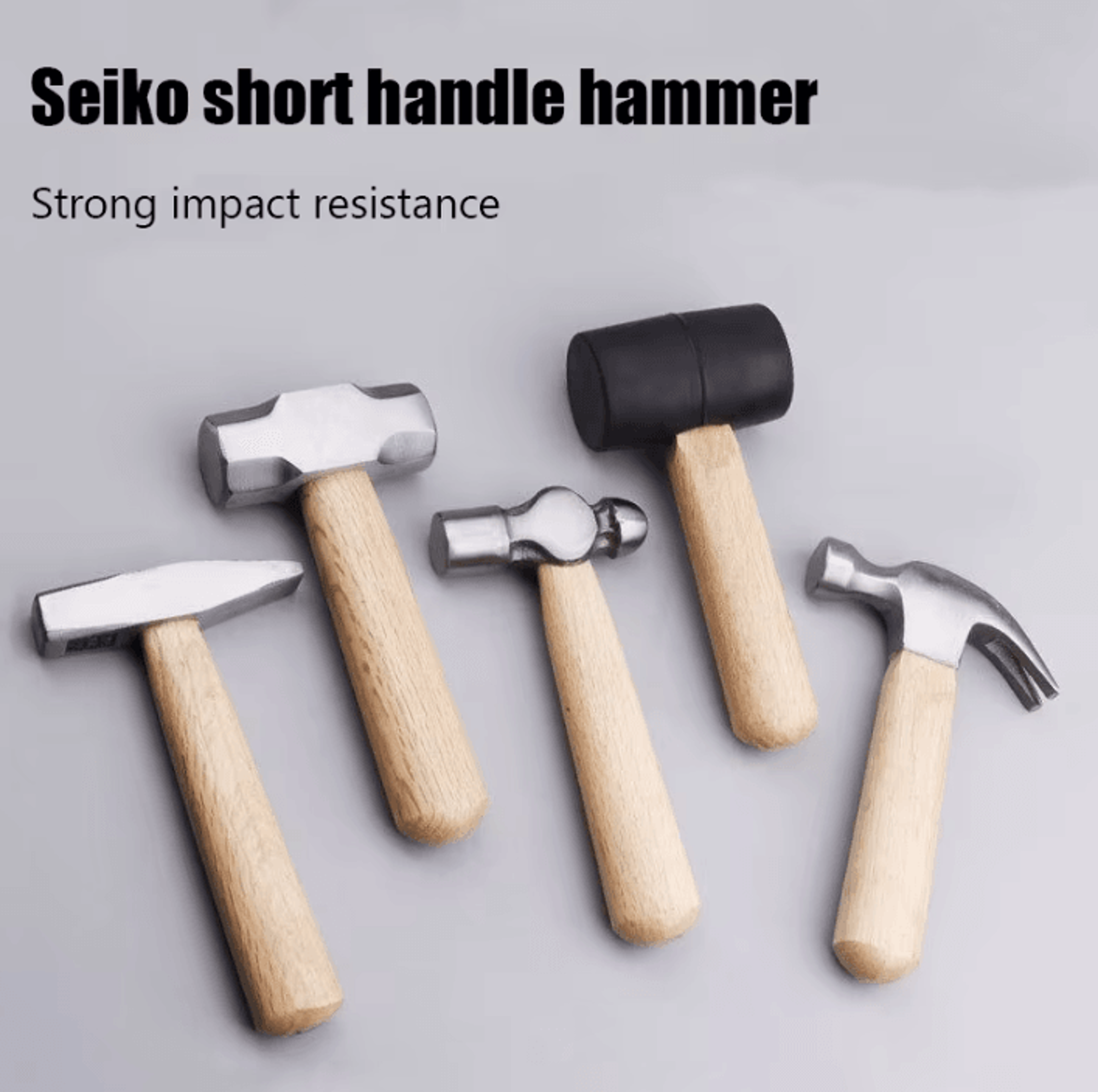 mini high carbon steel hammer with solid wood handle