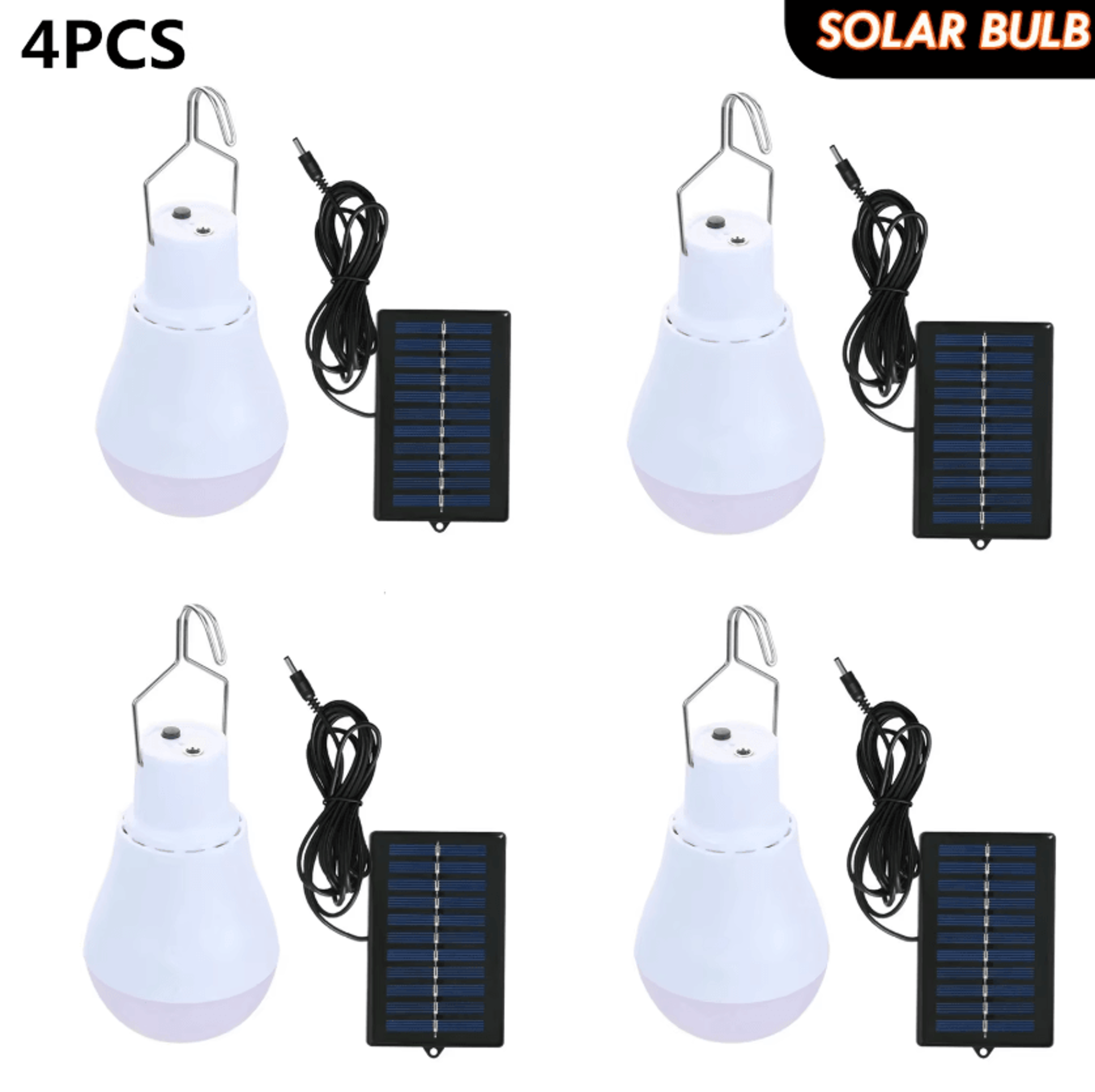 portable solar rechargeable led camping bulb with panel