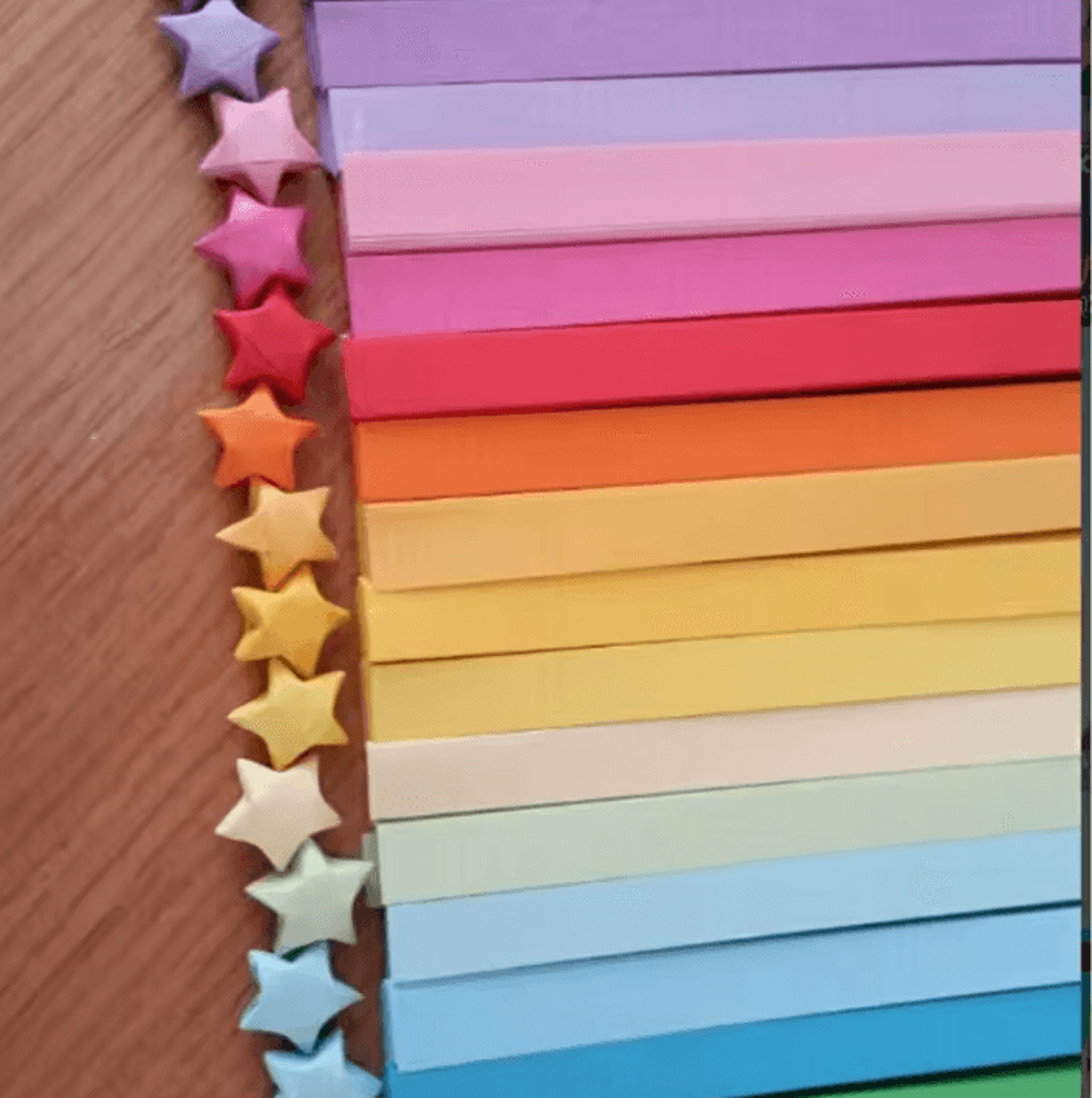 colorful lucky star origami paper strips folding craft kit