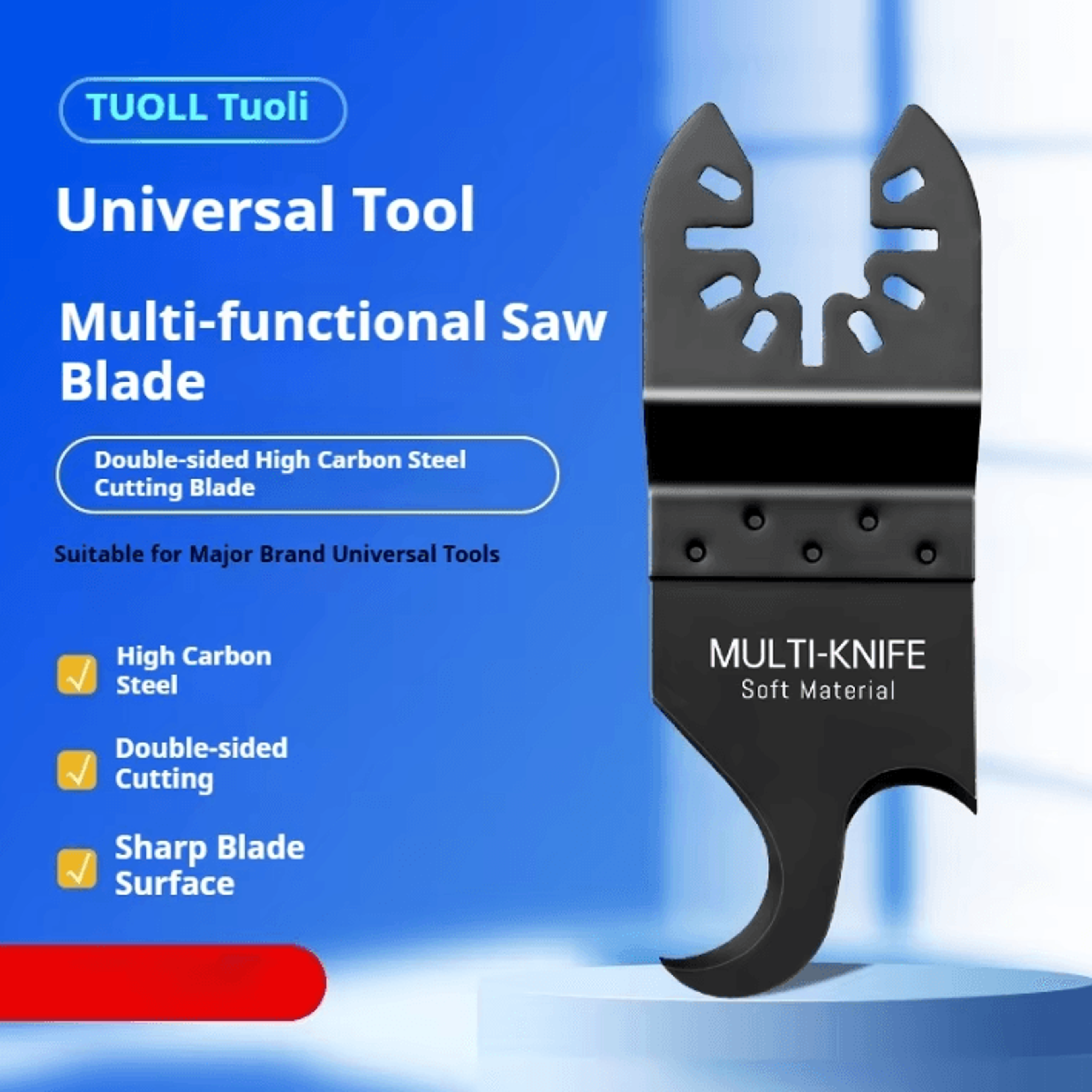 1 or 3 piece oscillating multi tool hook knife blade for soft materials
