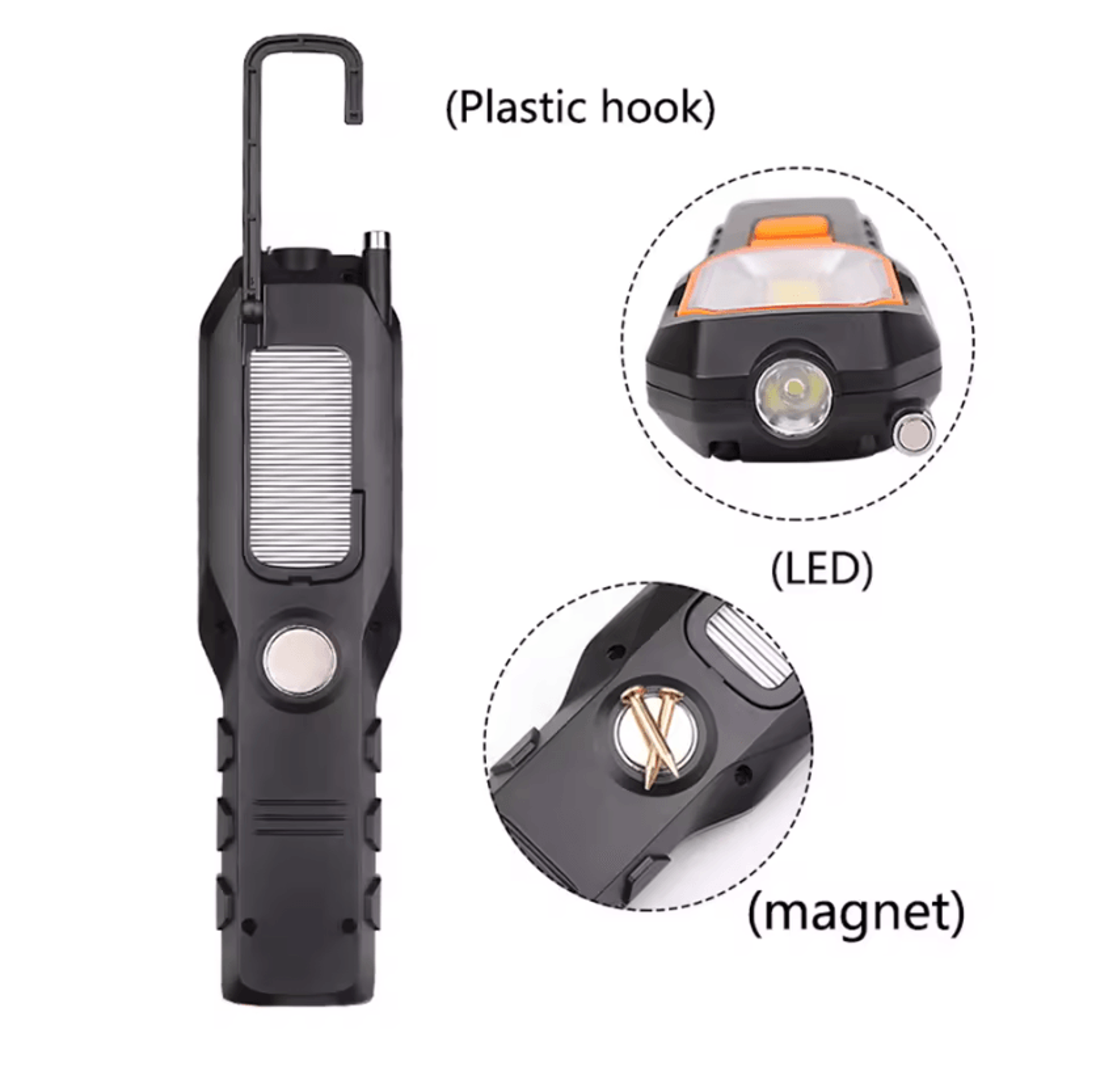 portable rechargeable cob led work light for car and camping