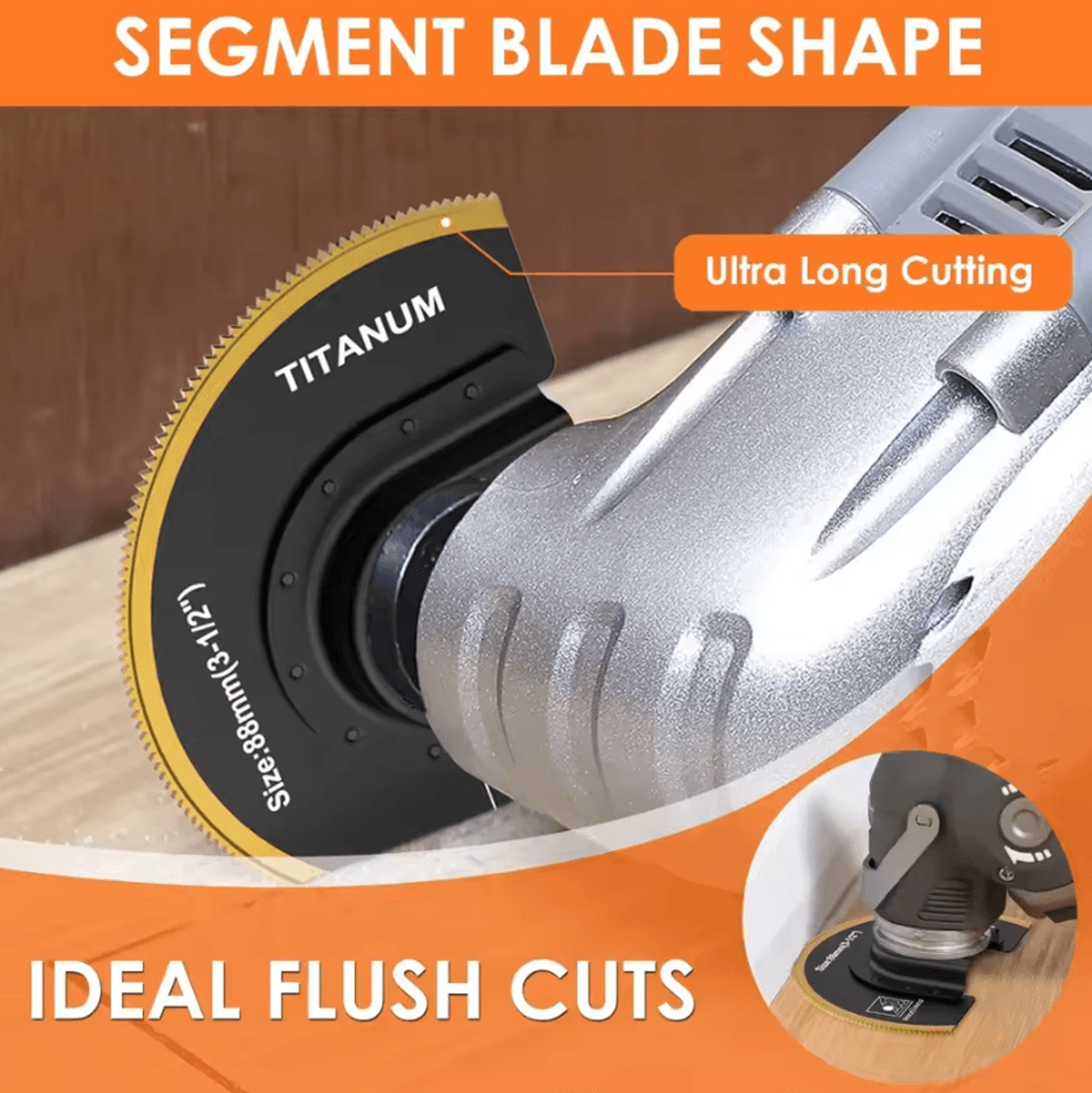 3 or 6 piece titanium oscillating saw blade kit for metal and woods