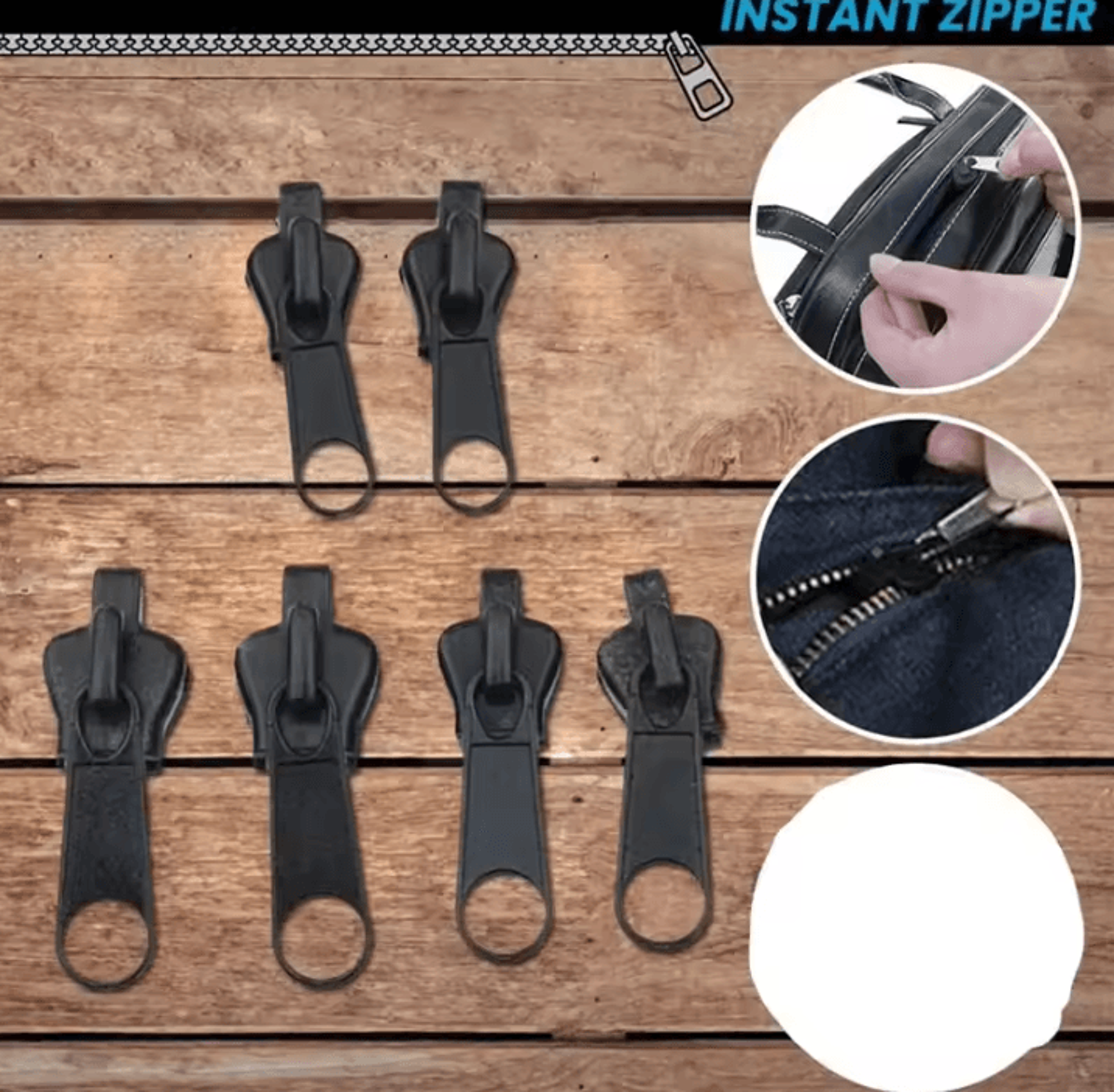 6 piece universal instant zipper repair kit for clothes and bags
