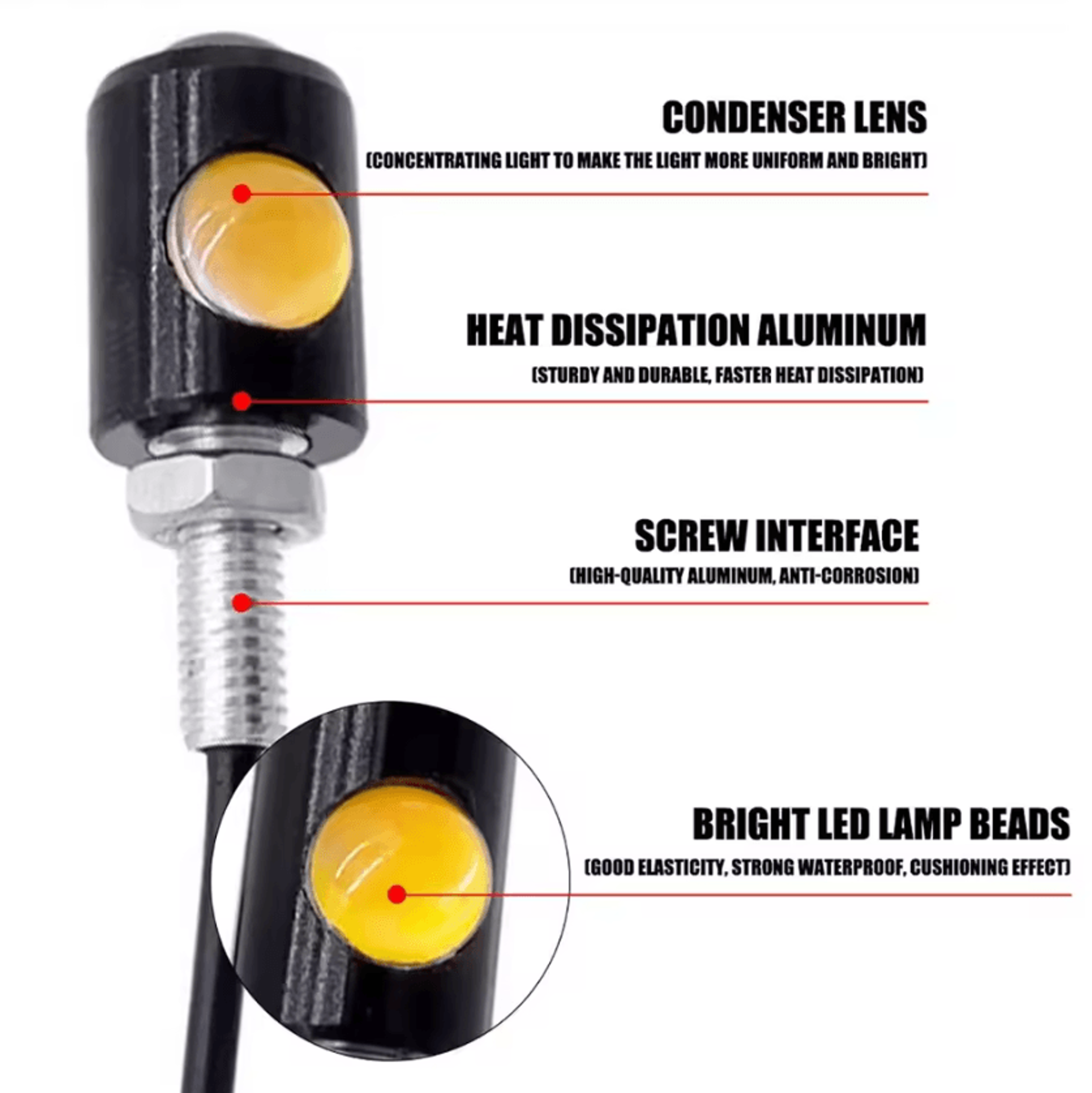 2 piece super bright motorcycle led eagle eye signal lights