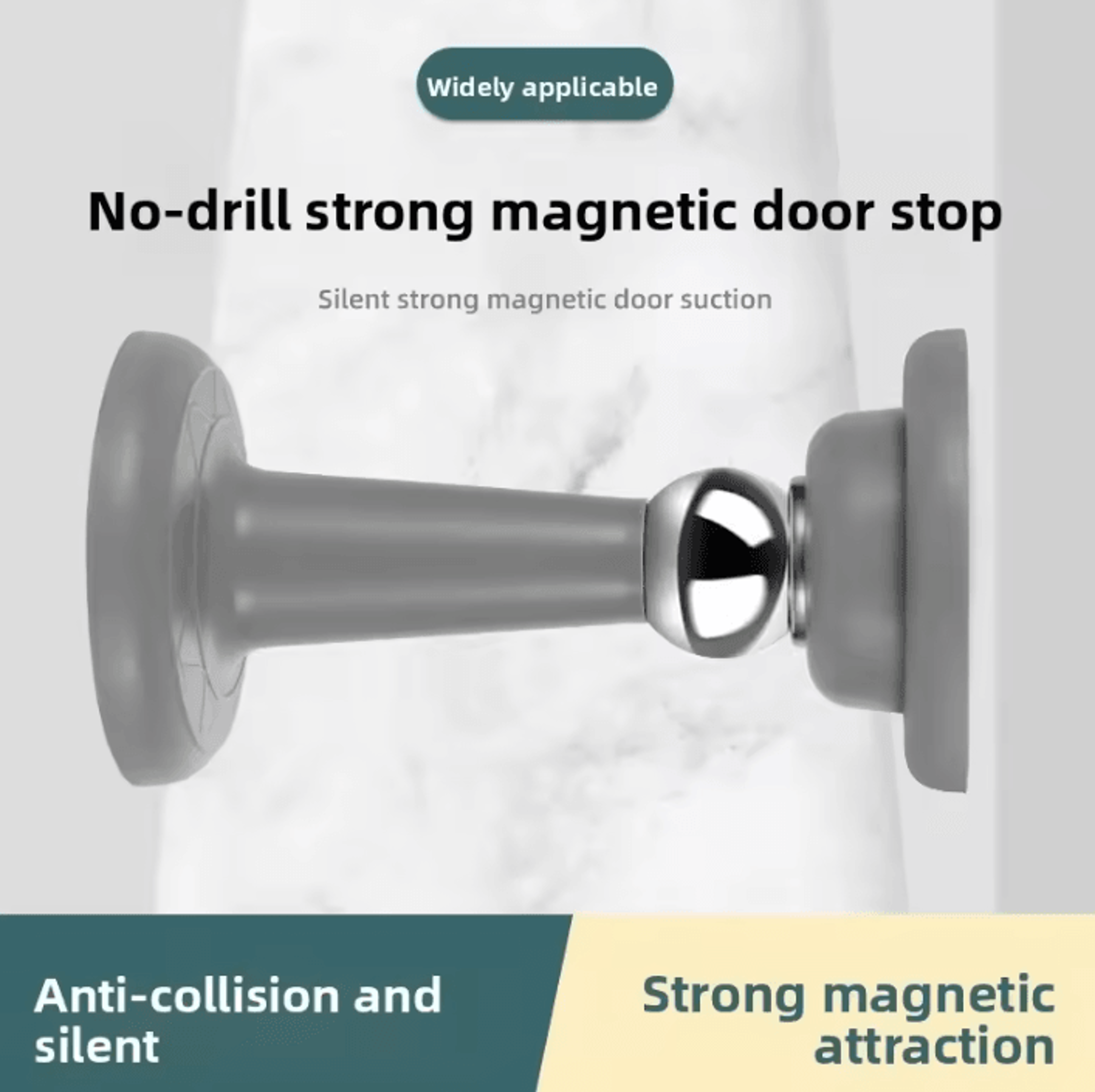 no drill silicone magnetic door stopper and wall protector
