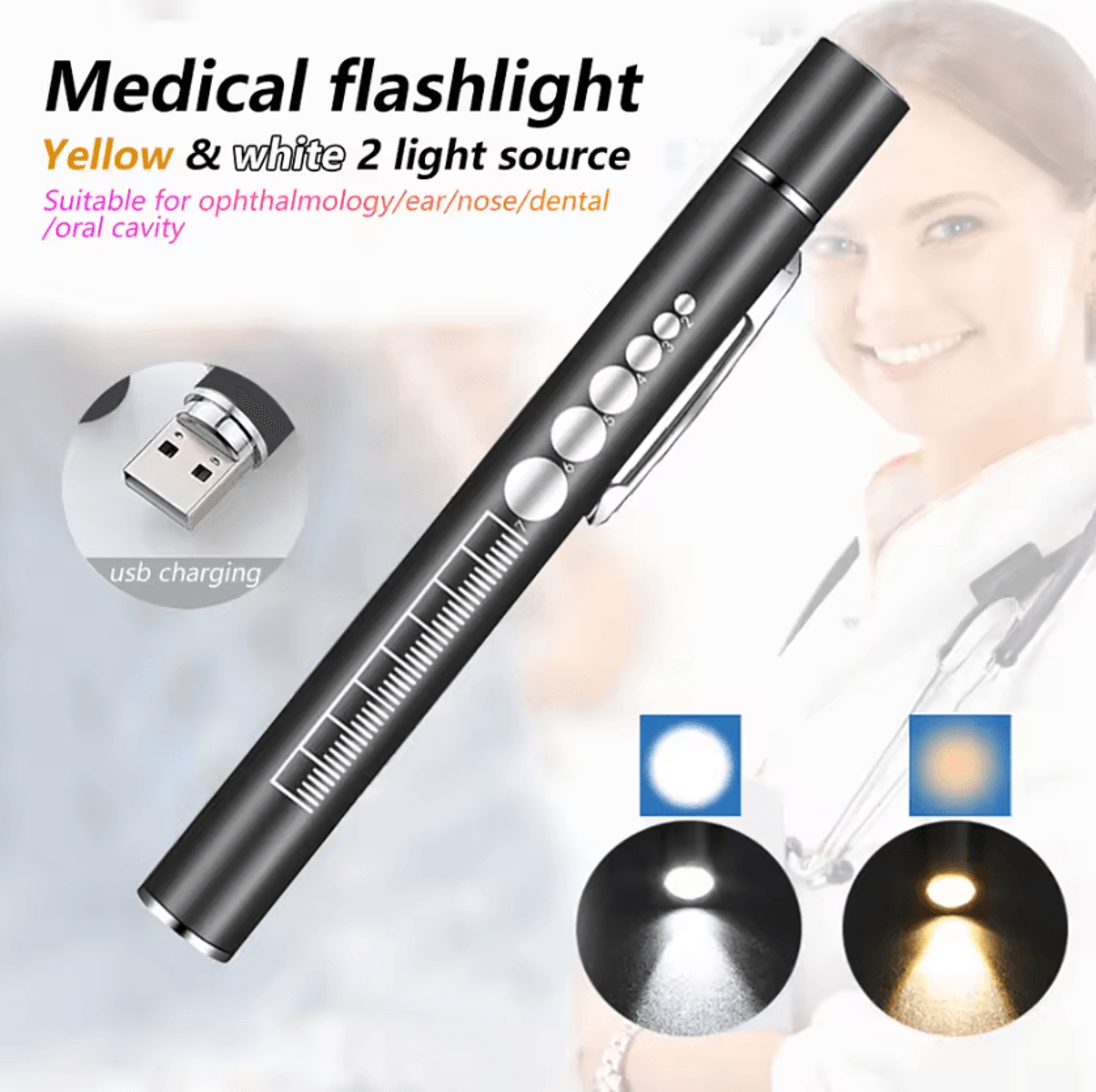 usb rechargeable medical led penlight