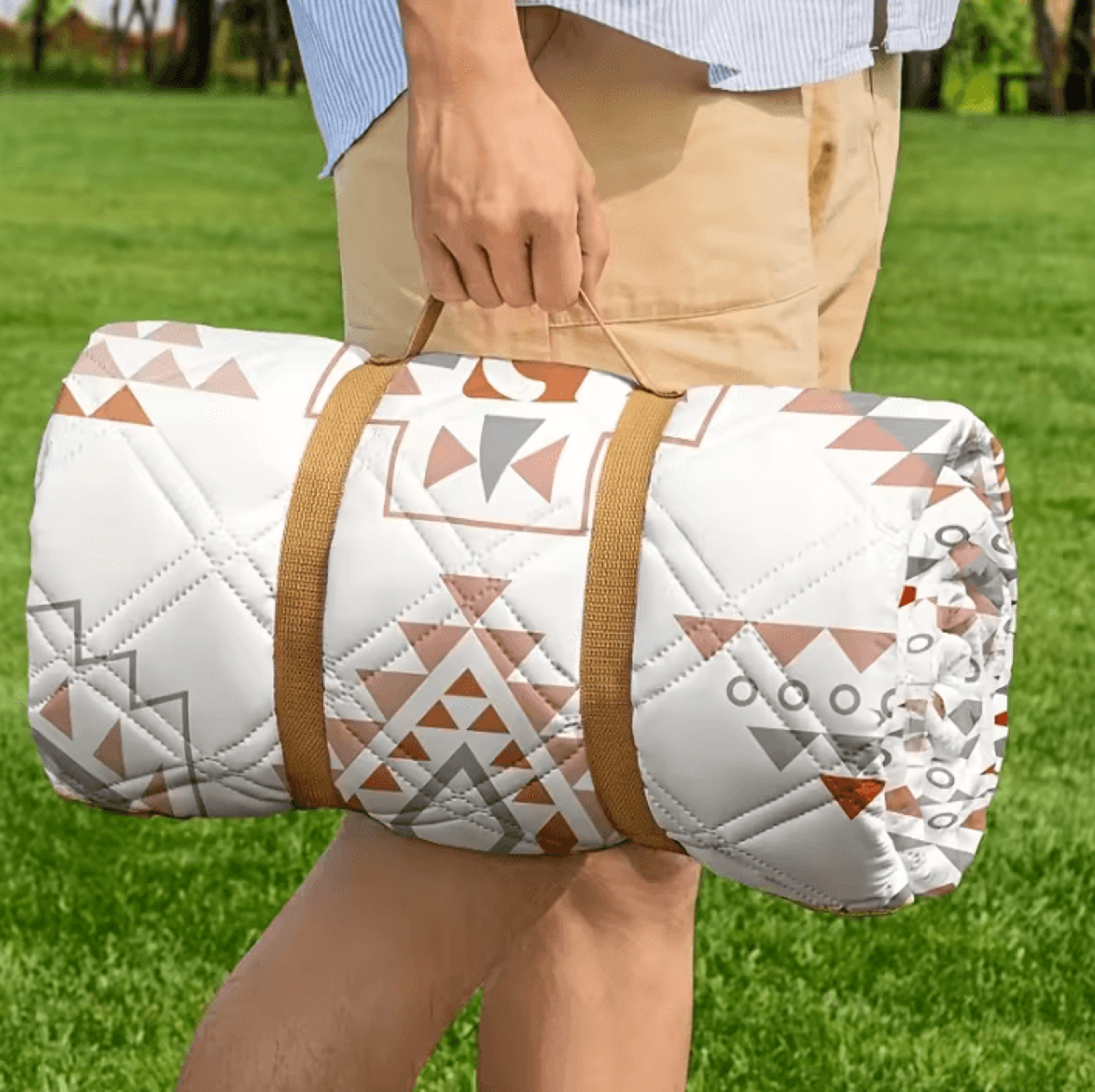 foldable checkered waterproof outdoor picnic blanket