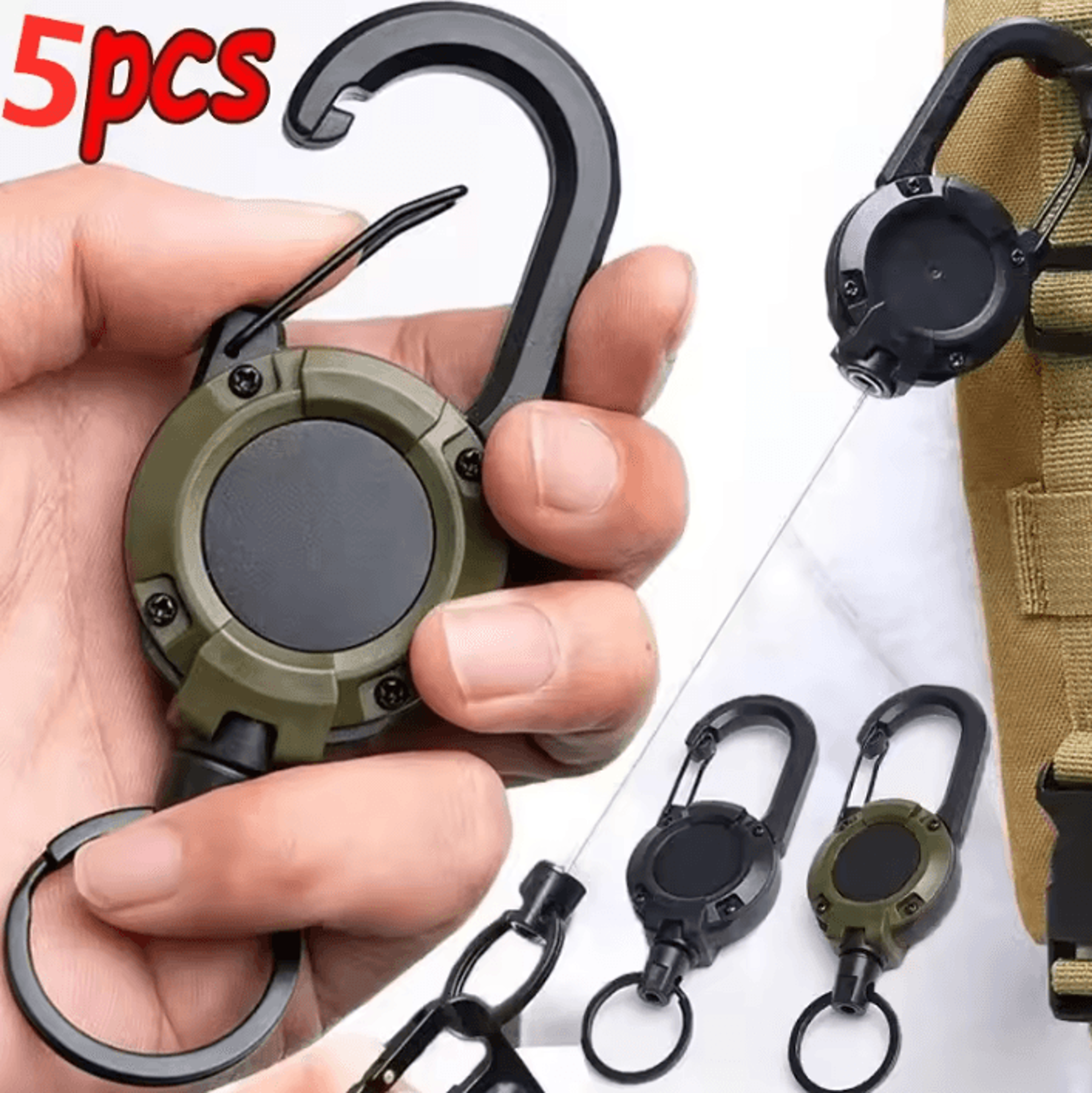 heavy duty retractable carabiner keychain and id reel