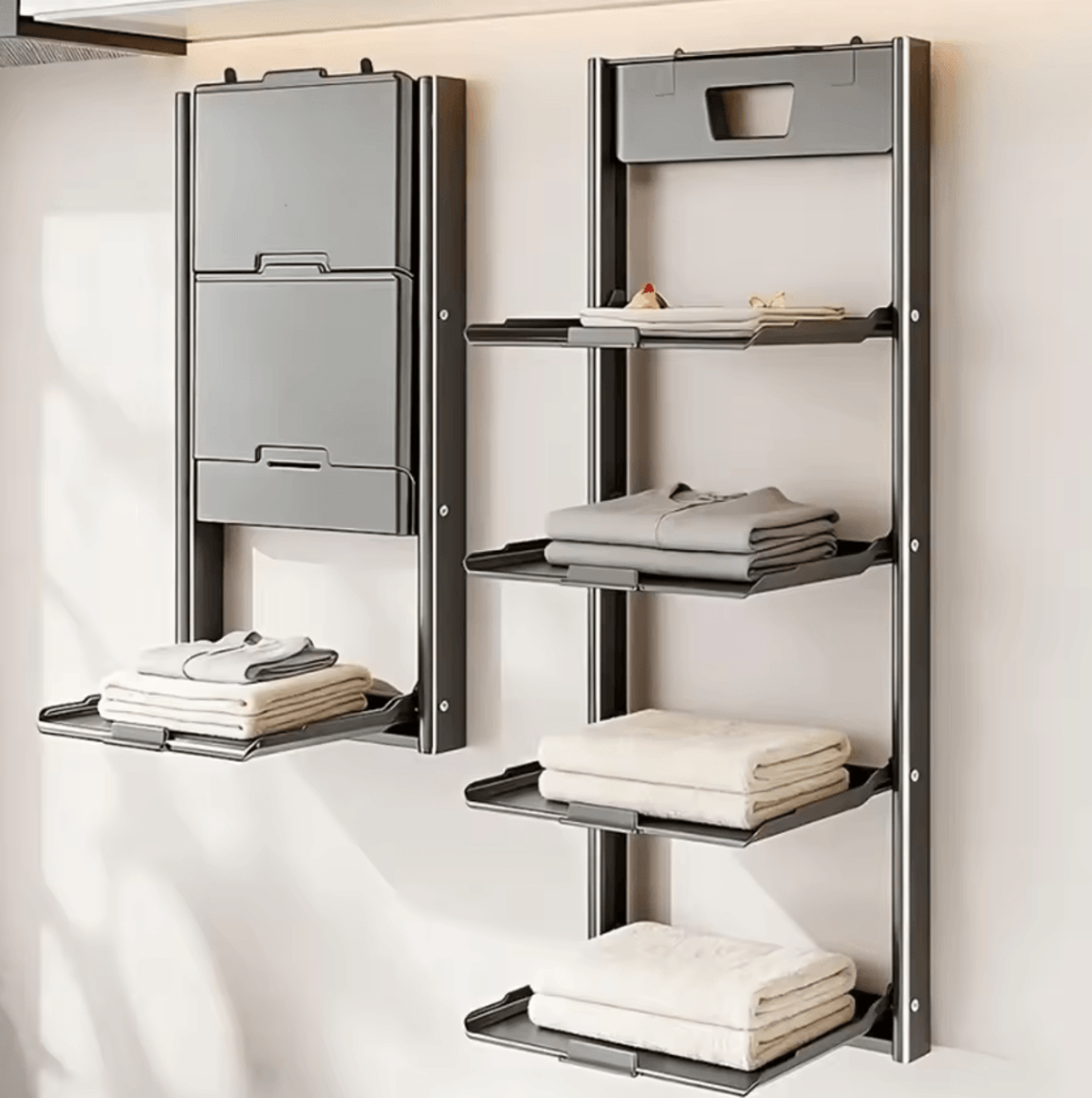 foldable wall mounted aluminum bathroom organizer