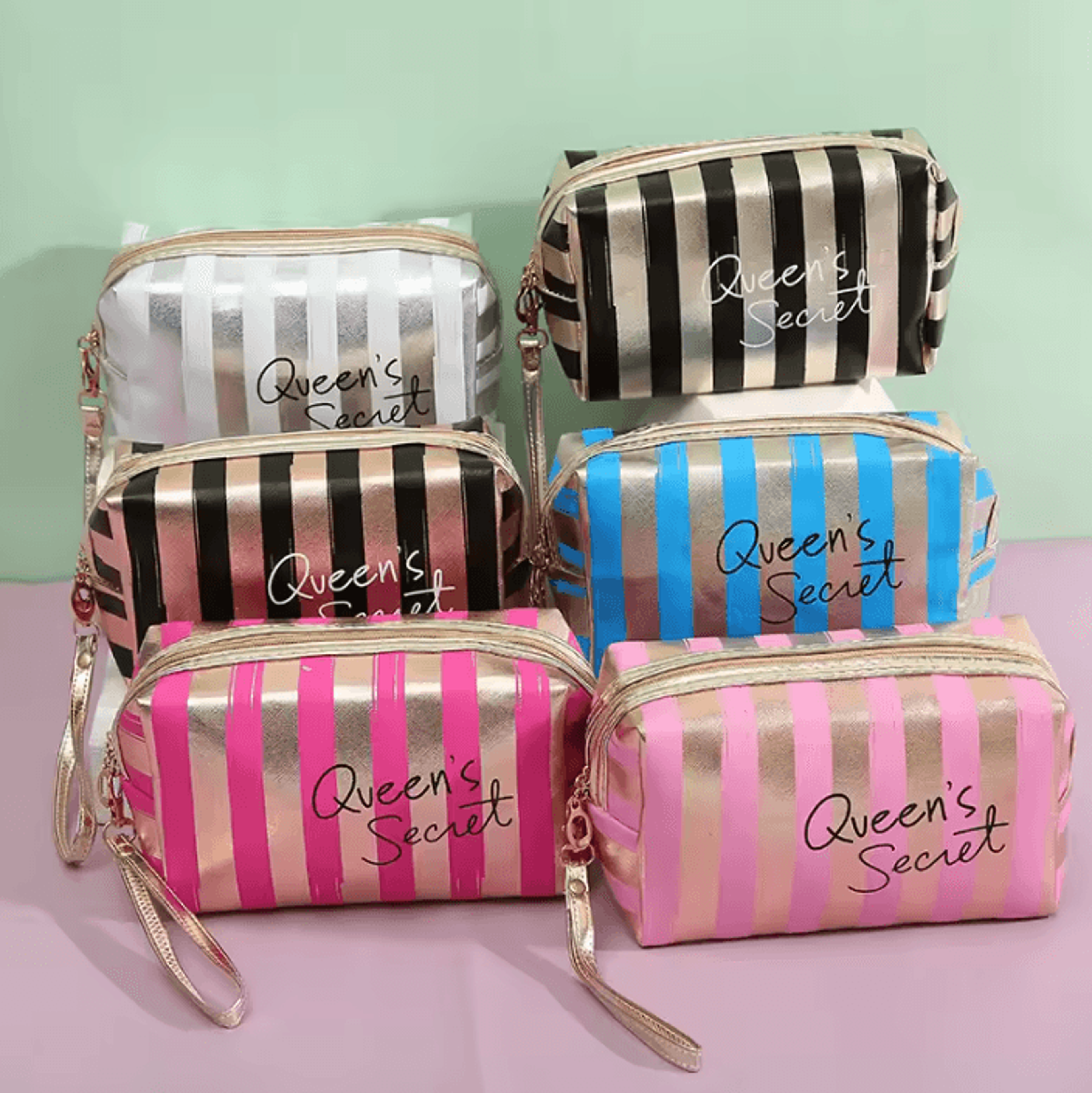 waterproof holographic pvc cosmetic travel bag