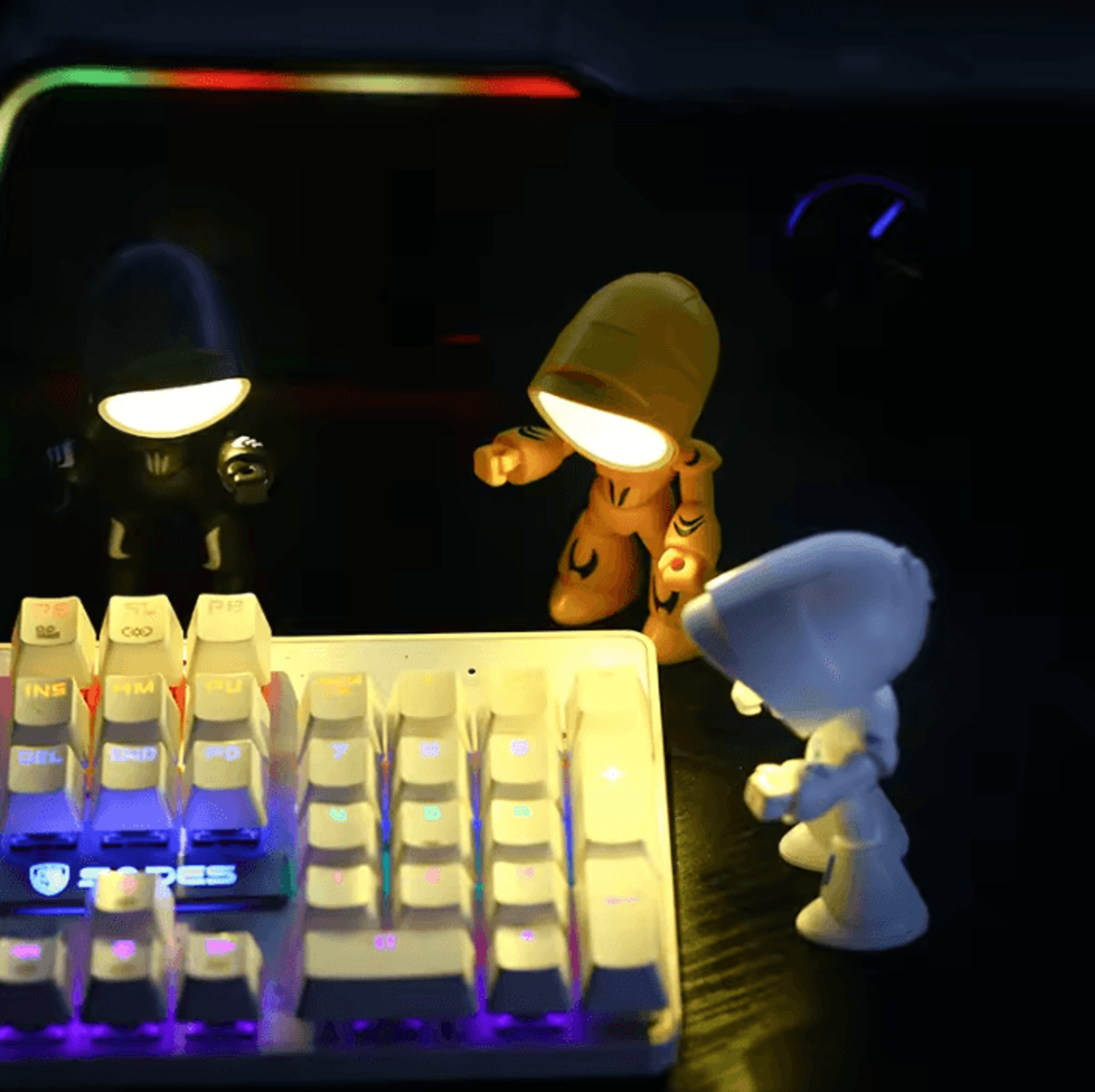 cute hero police led mini night light