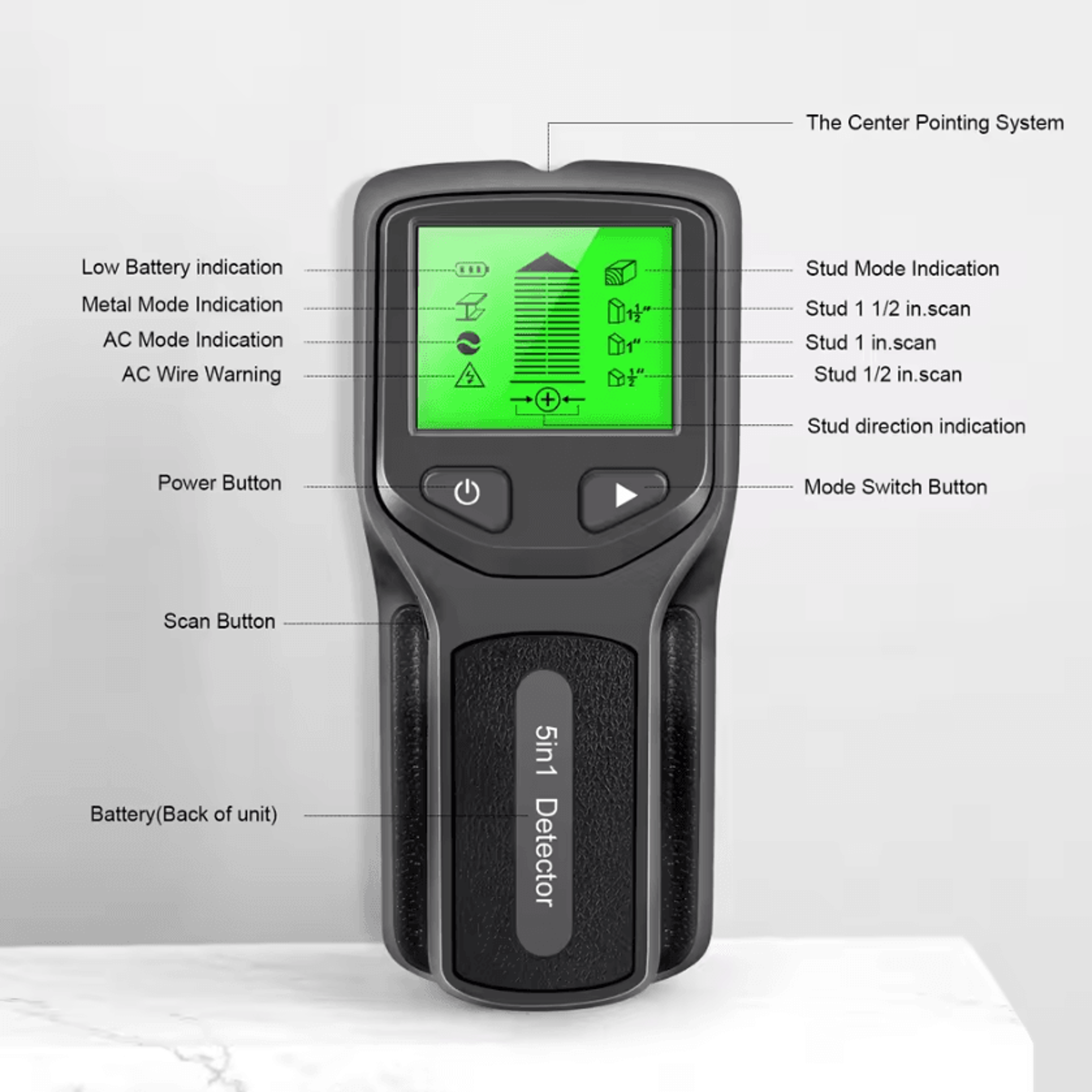5 in 1 digital wall stud finder and metal wire detector