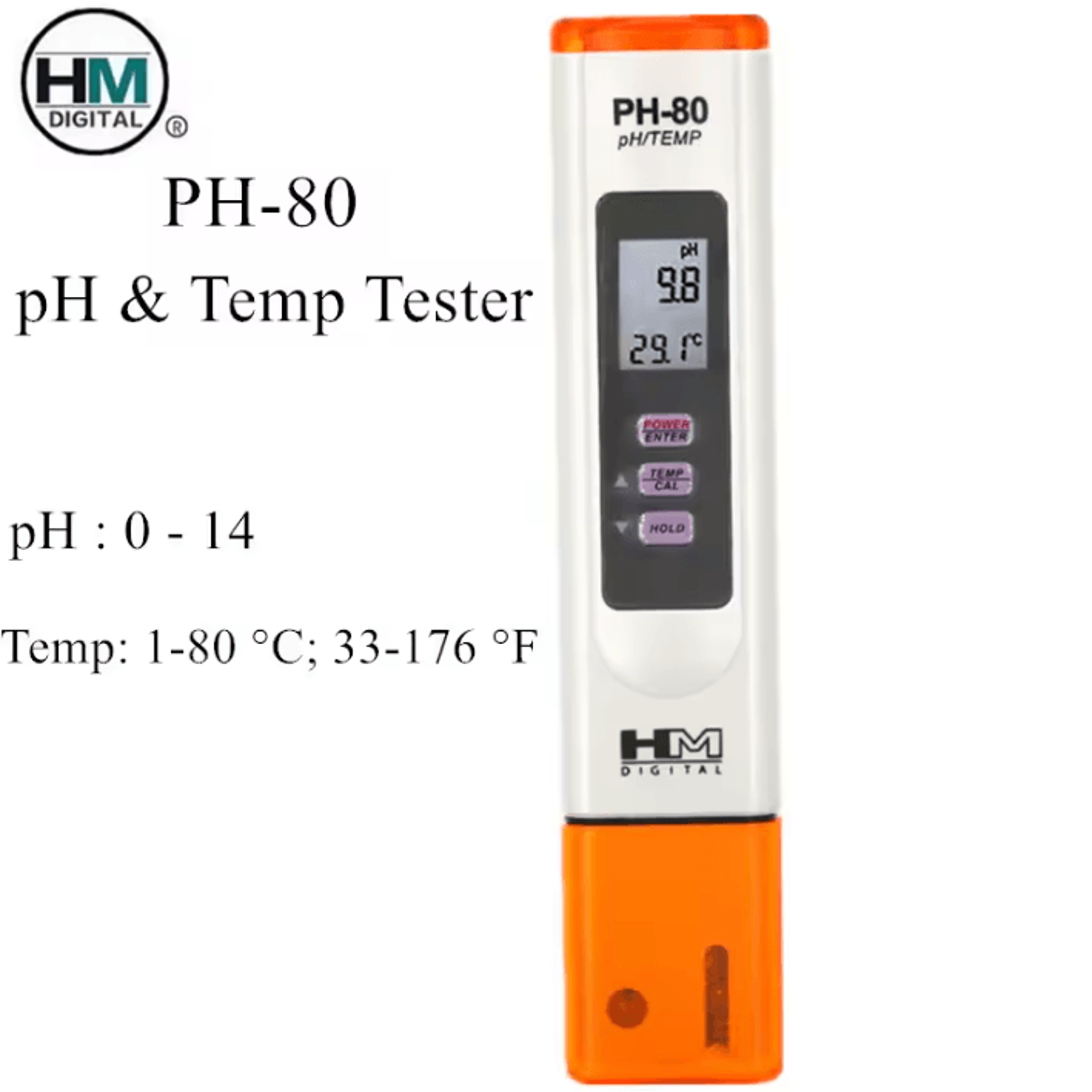 hm ph-80 digital ph and temperature meter with atc