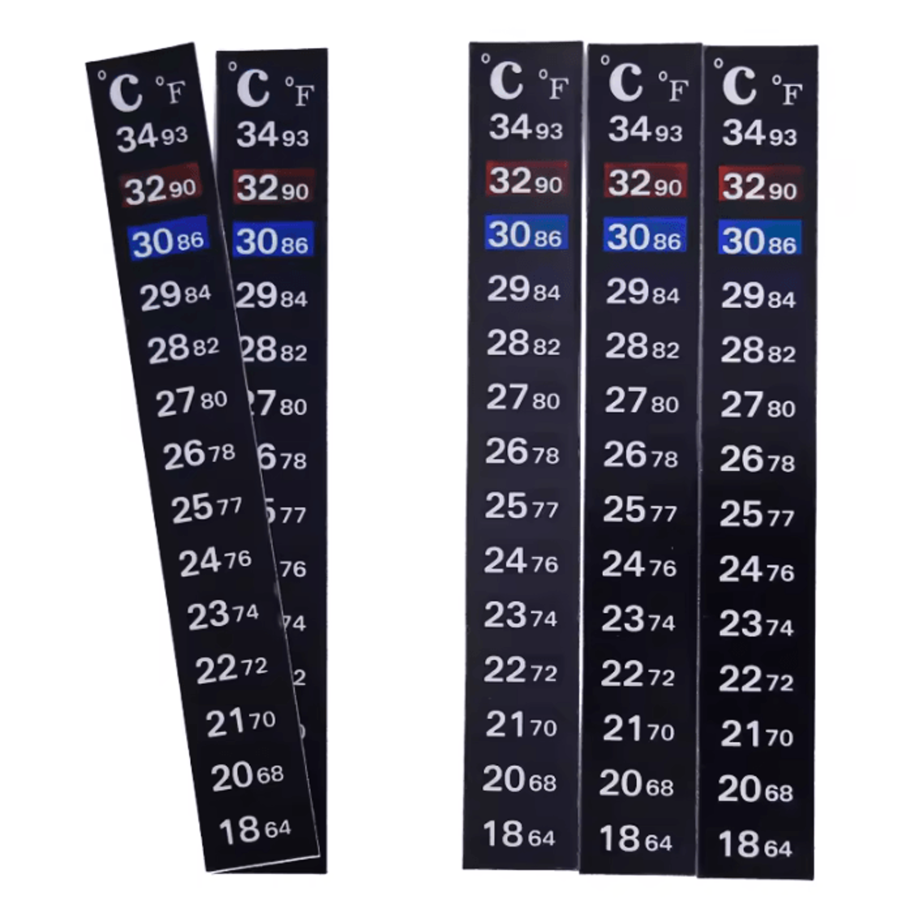 color changing stick-on aquarium thermometer strip
