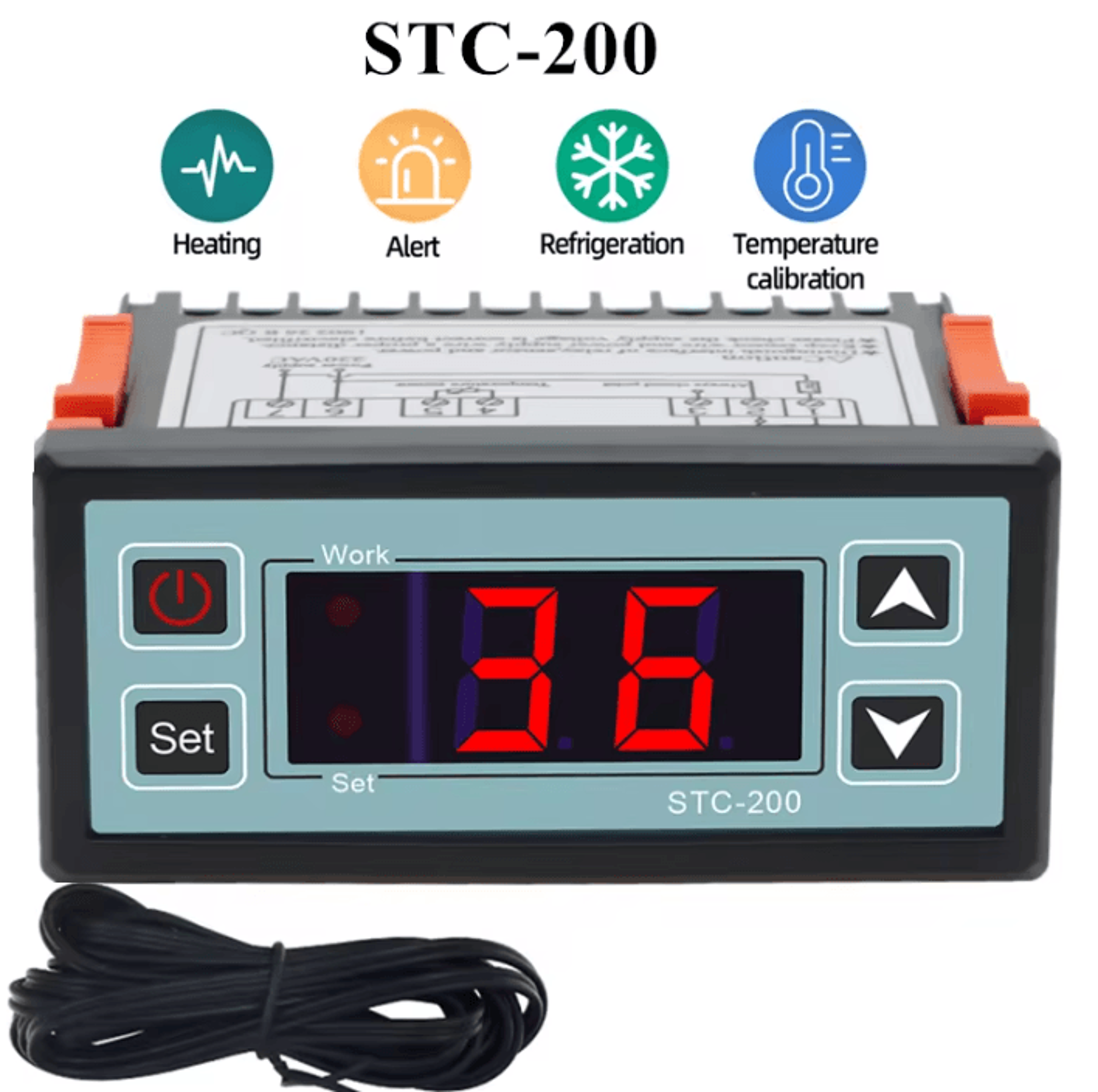 stc-200 mini digital temperature controller 220v heating cooling thermostat