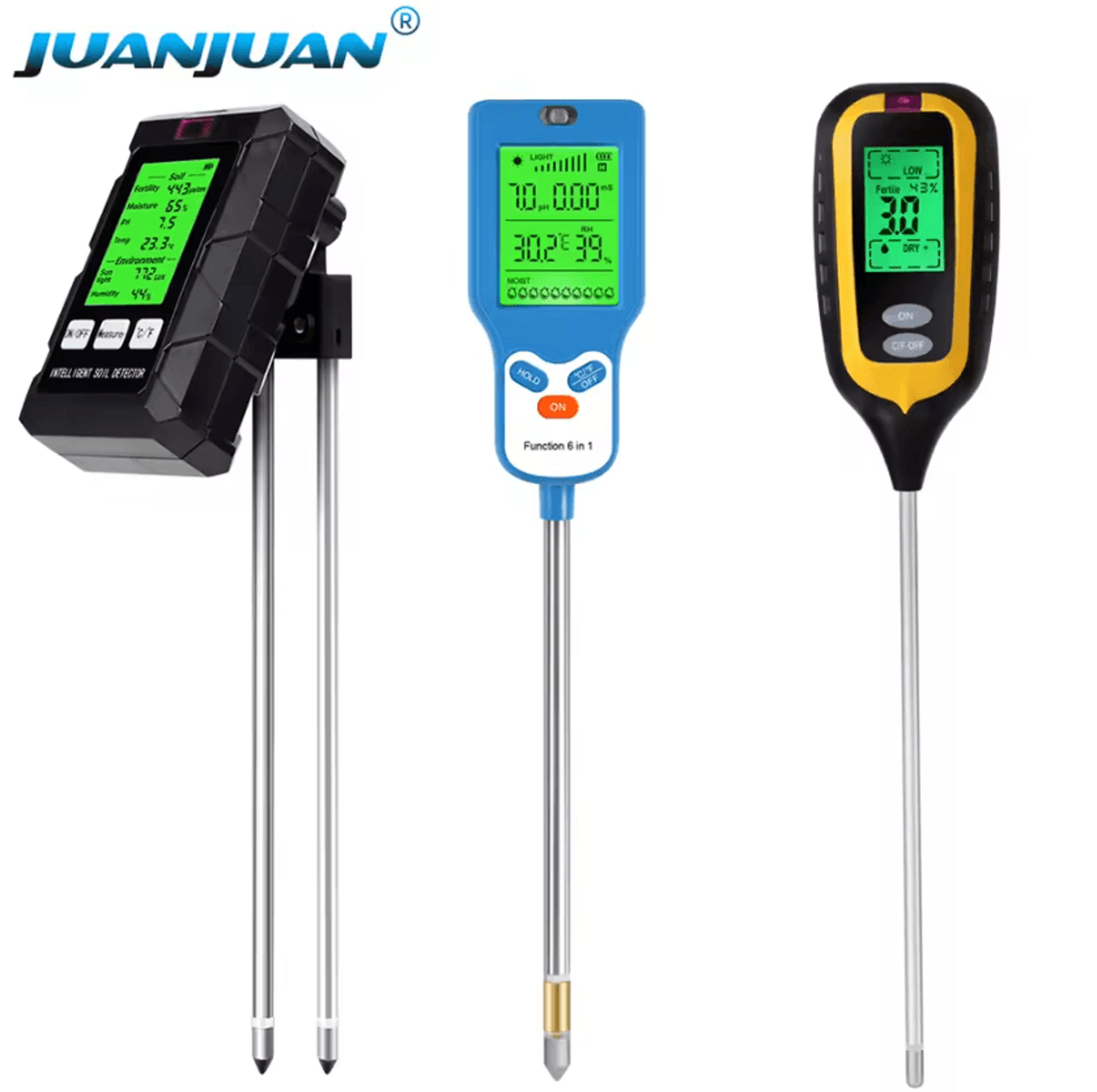 6 in 1 digital soil and plant health tester with lcd display