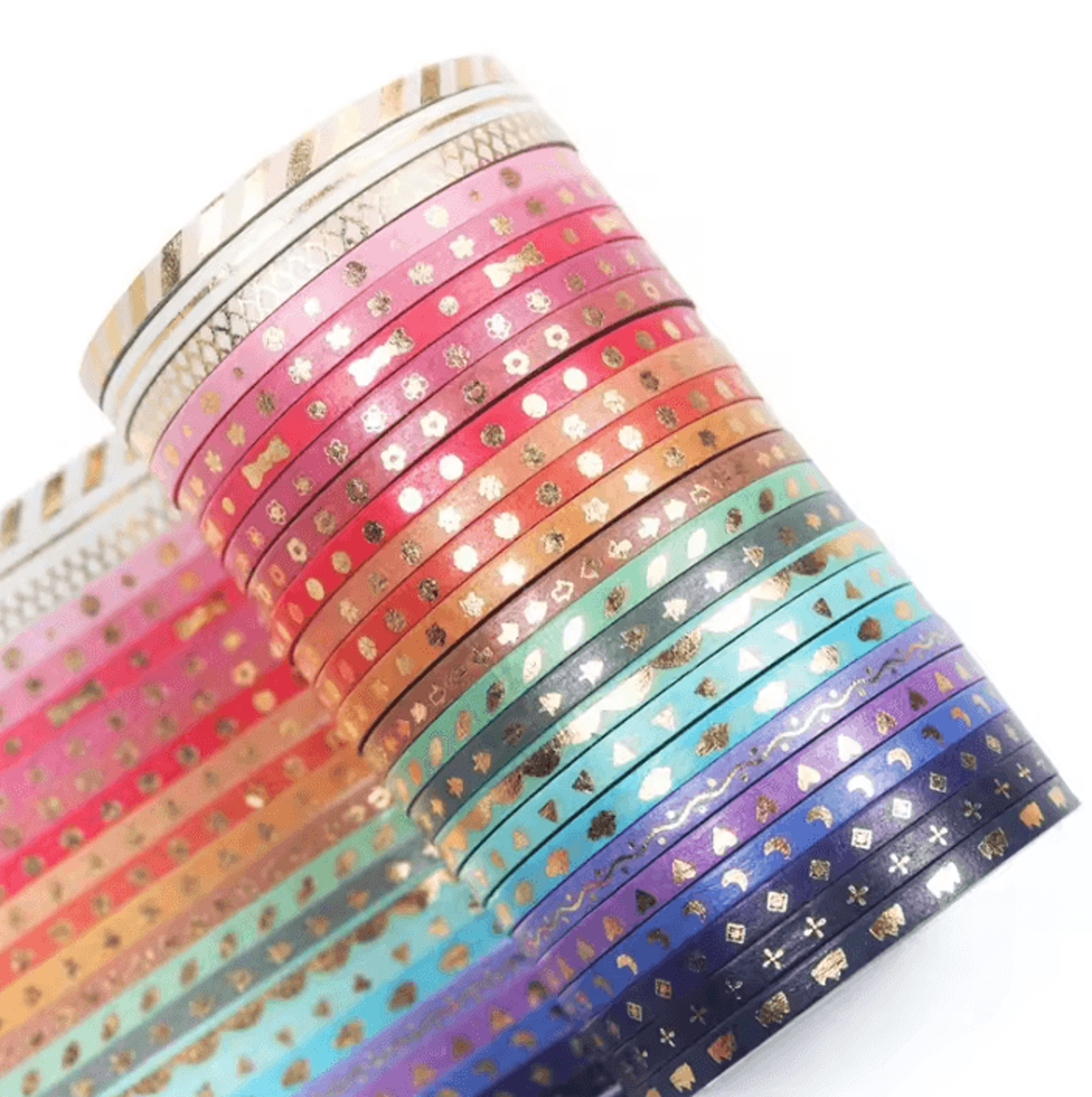 gold foil star washi tape for journaling and scrapbooking