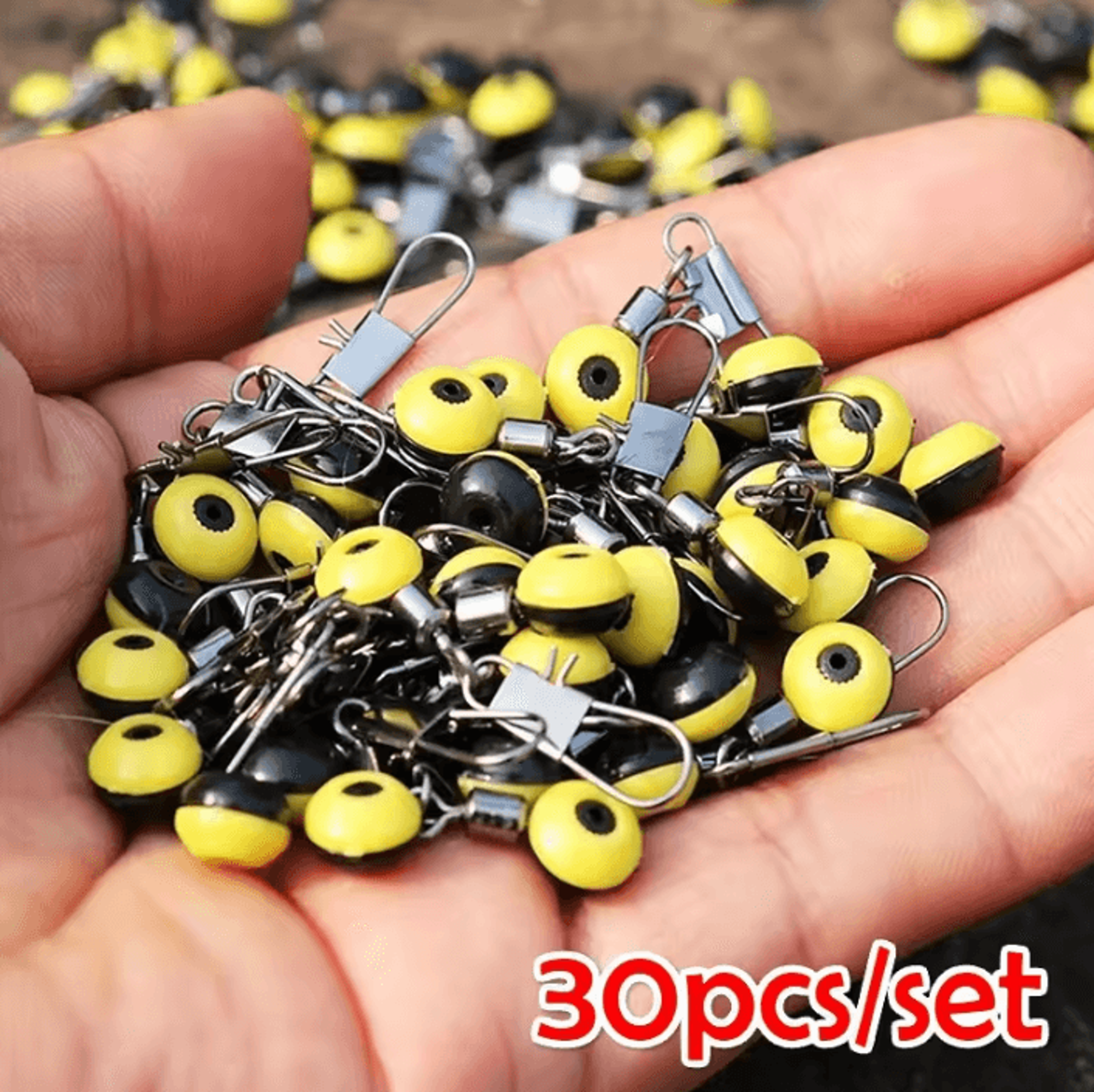 30 piece fishing float bobber stop and connector set