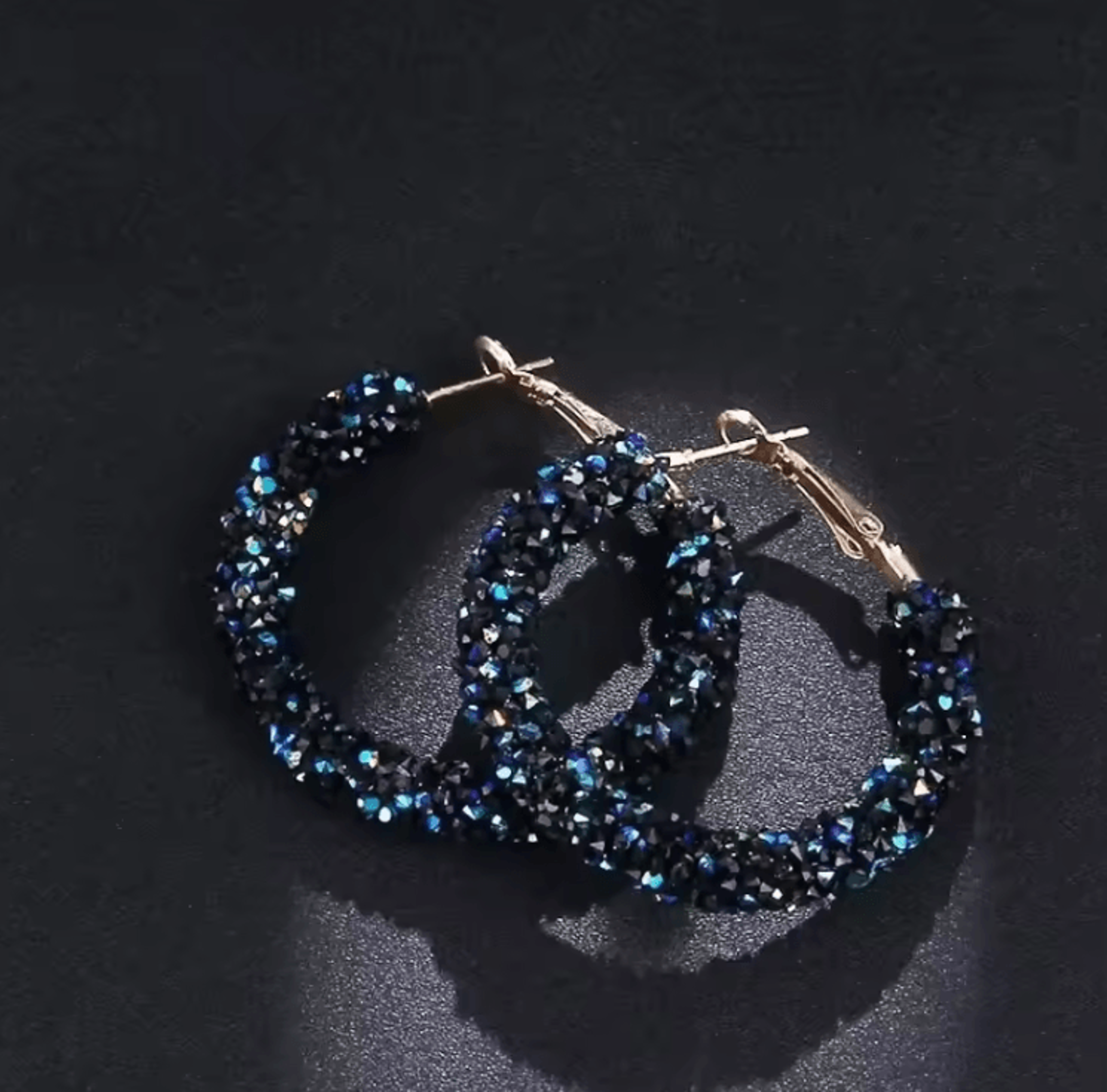 crystal rhinestone hoop earrings for women