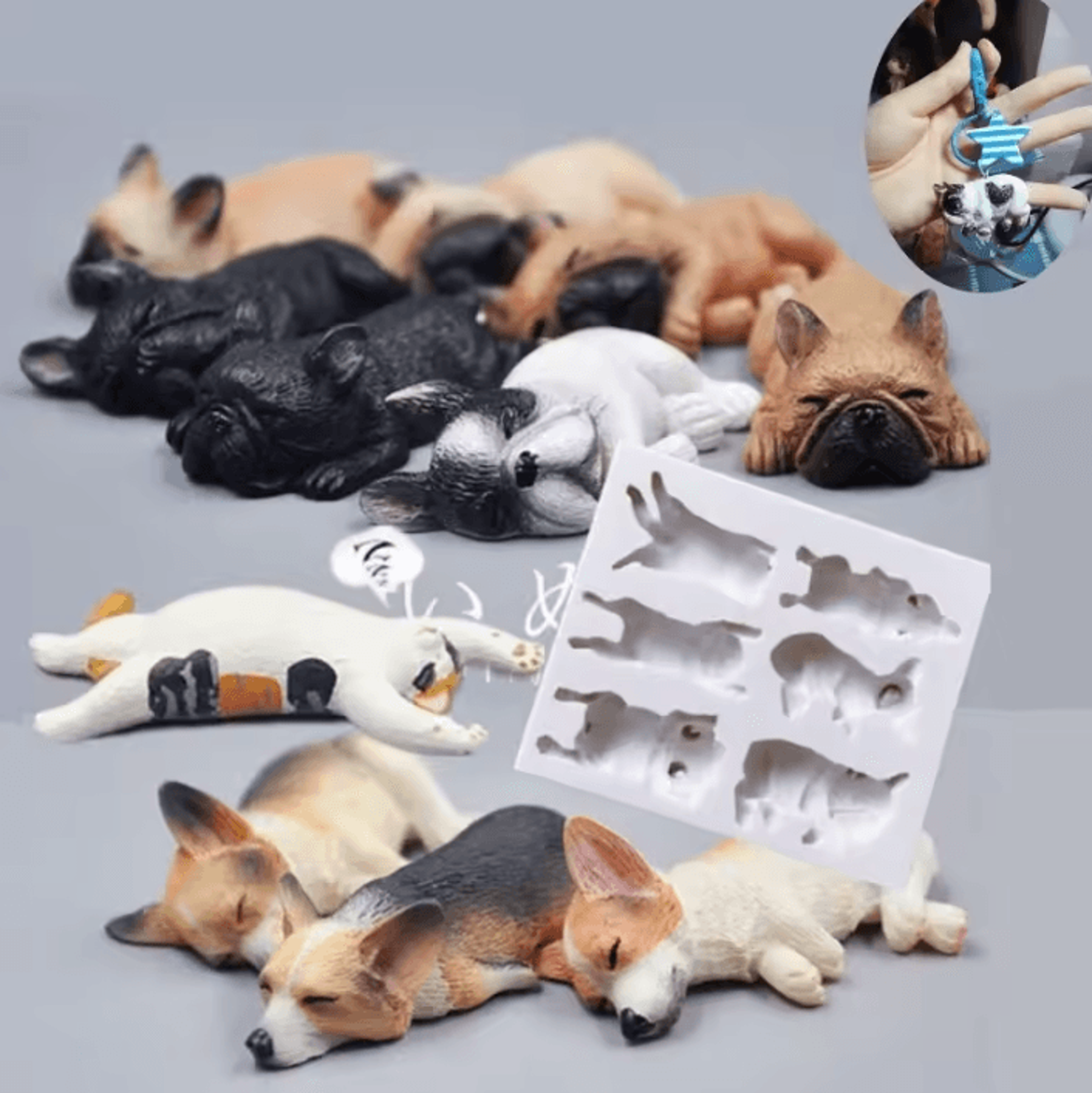 3d dog silicone mold for chocolate fondant and baking