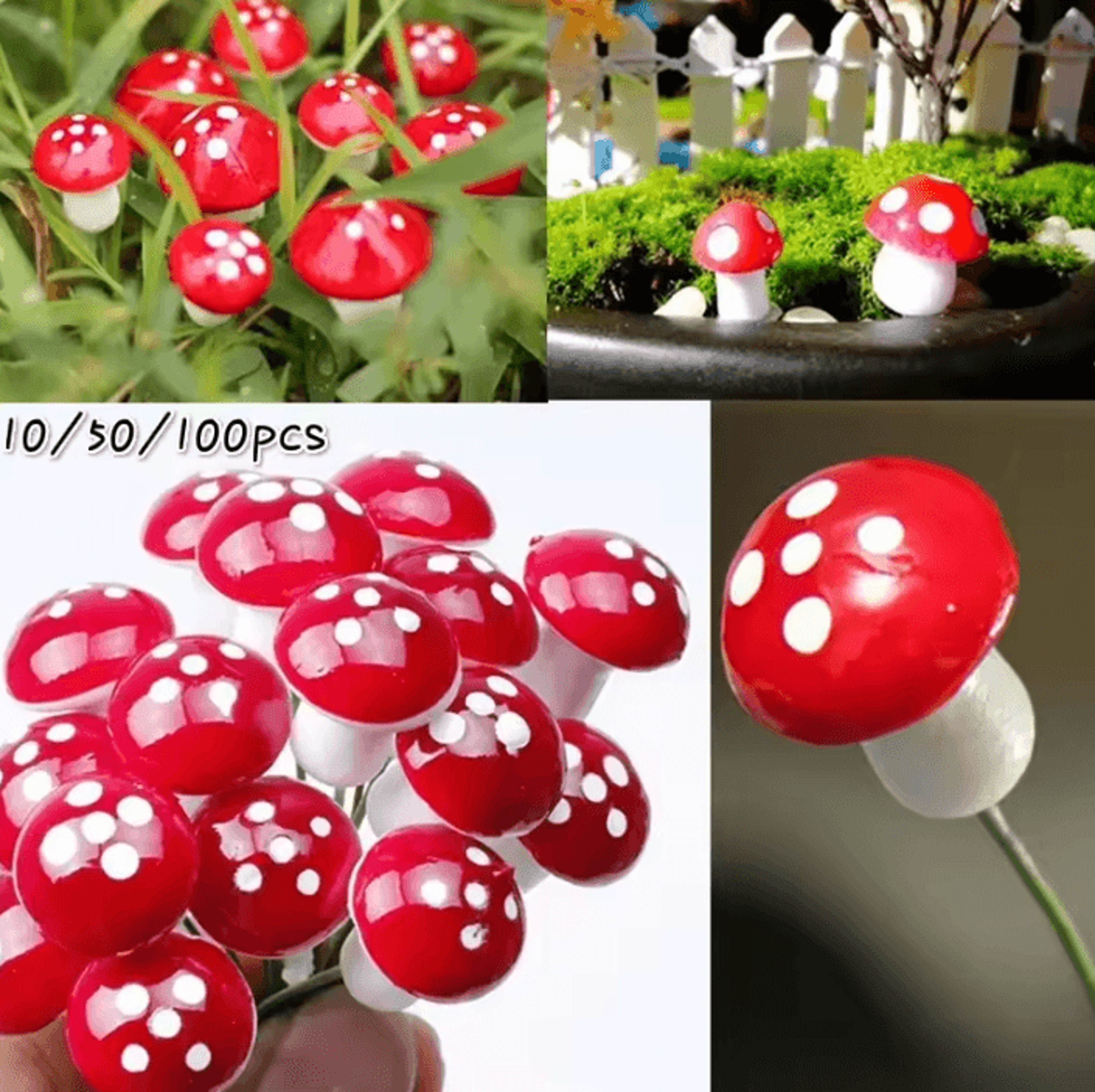 mini mushroom garden ornaments for fairy and dollhouse decor