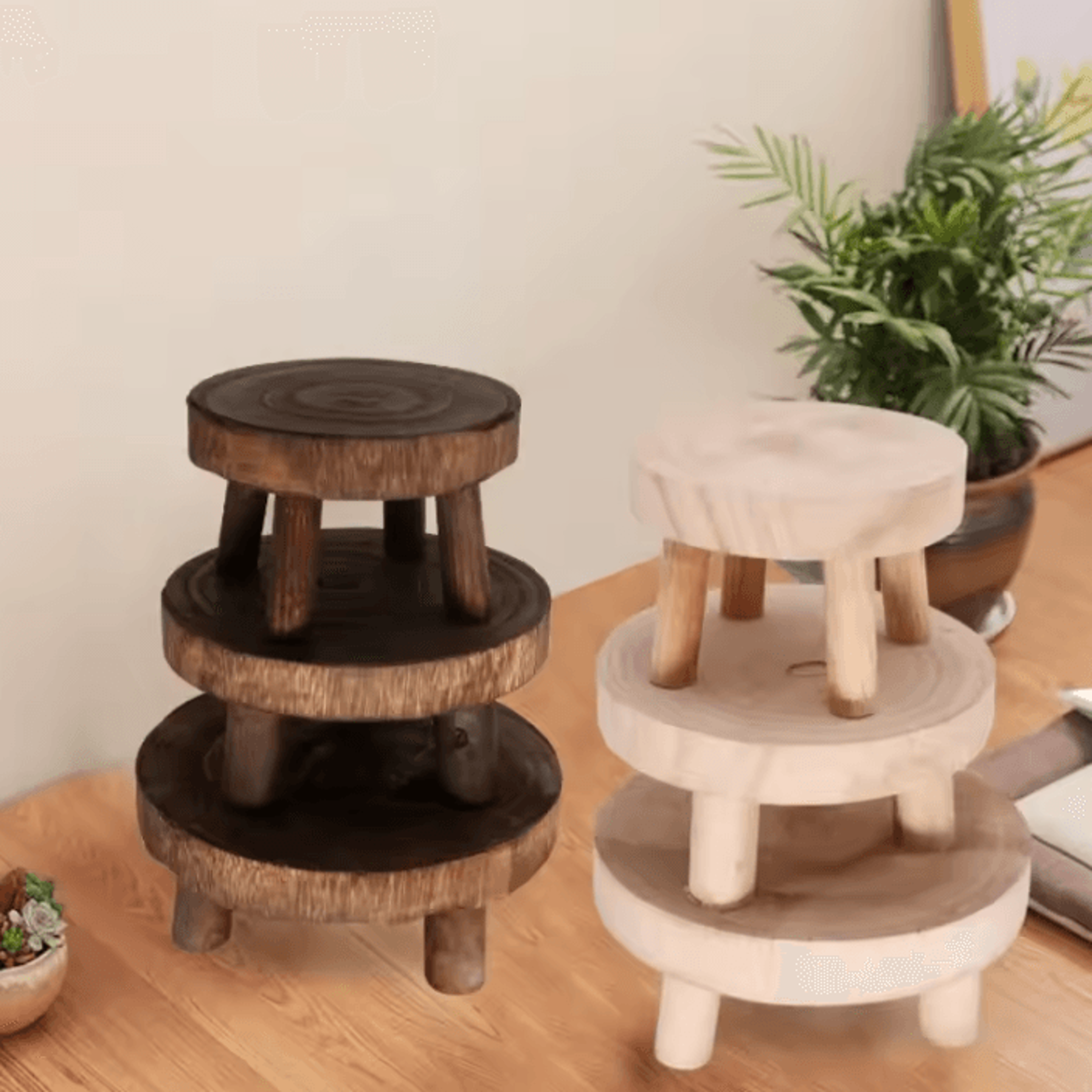 wooden plant stand for indoor and outdoor flower pots