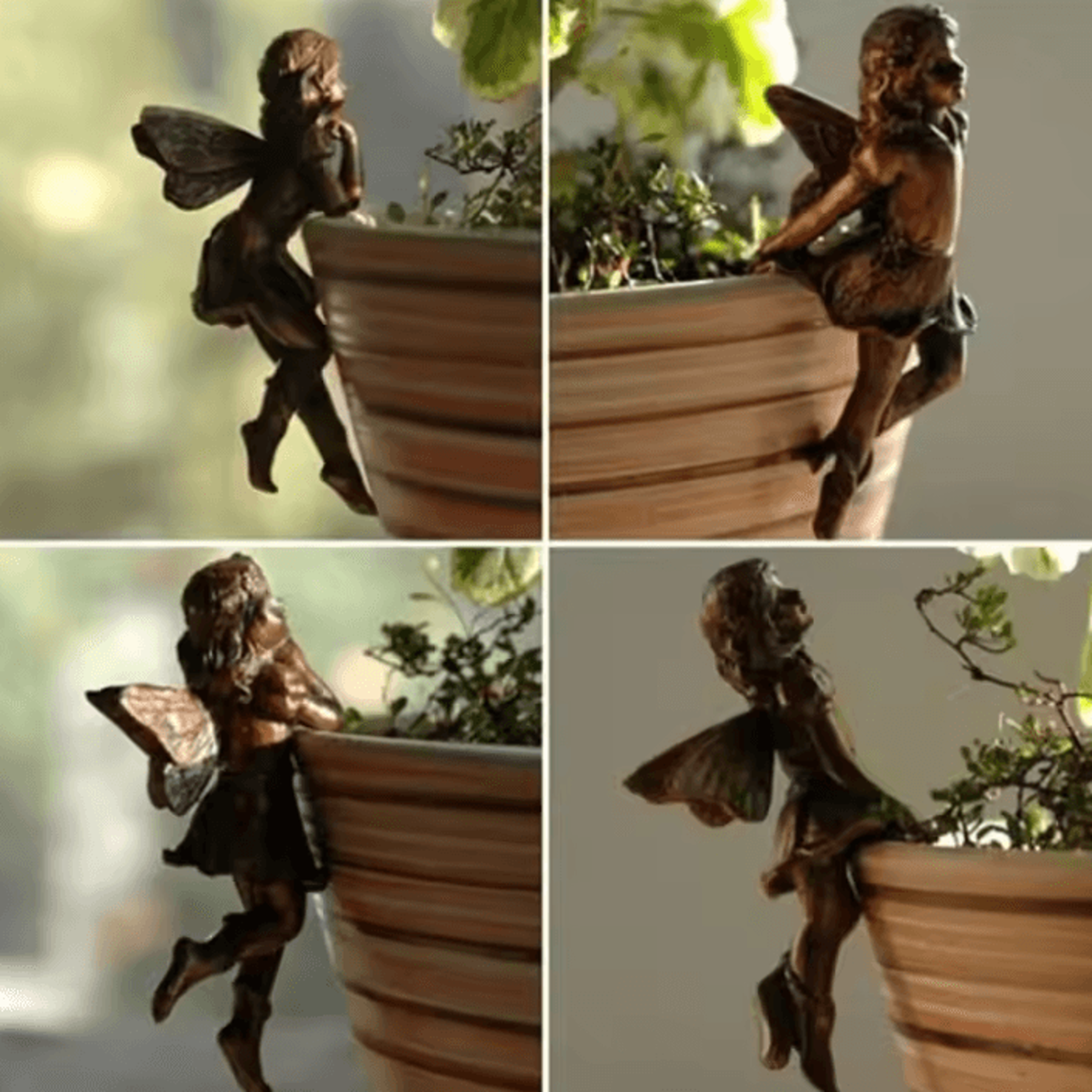 angel girl resin fairy pot hugger garden decoration